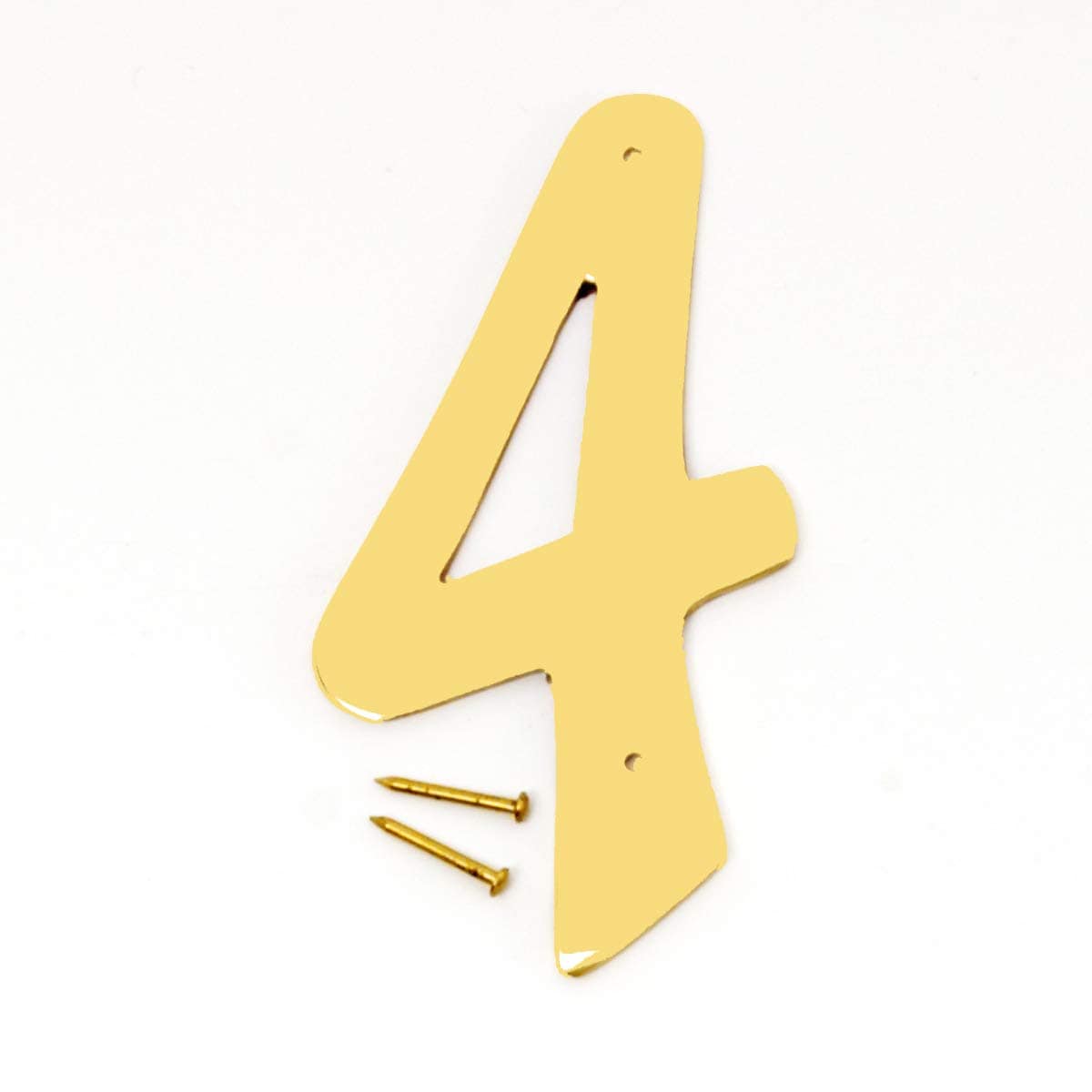 HY-C Hy-Ko Brass House Number 4 4-In Polished High-Luster