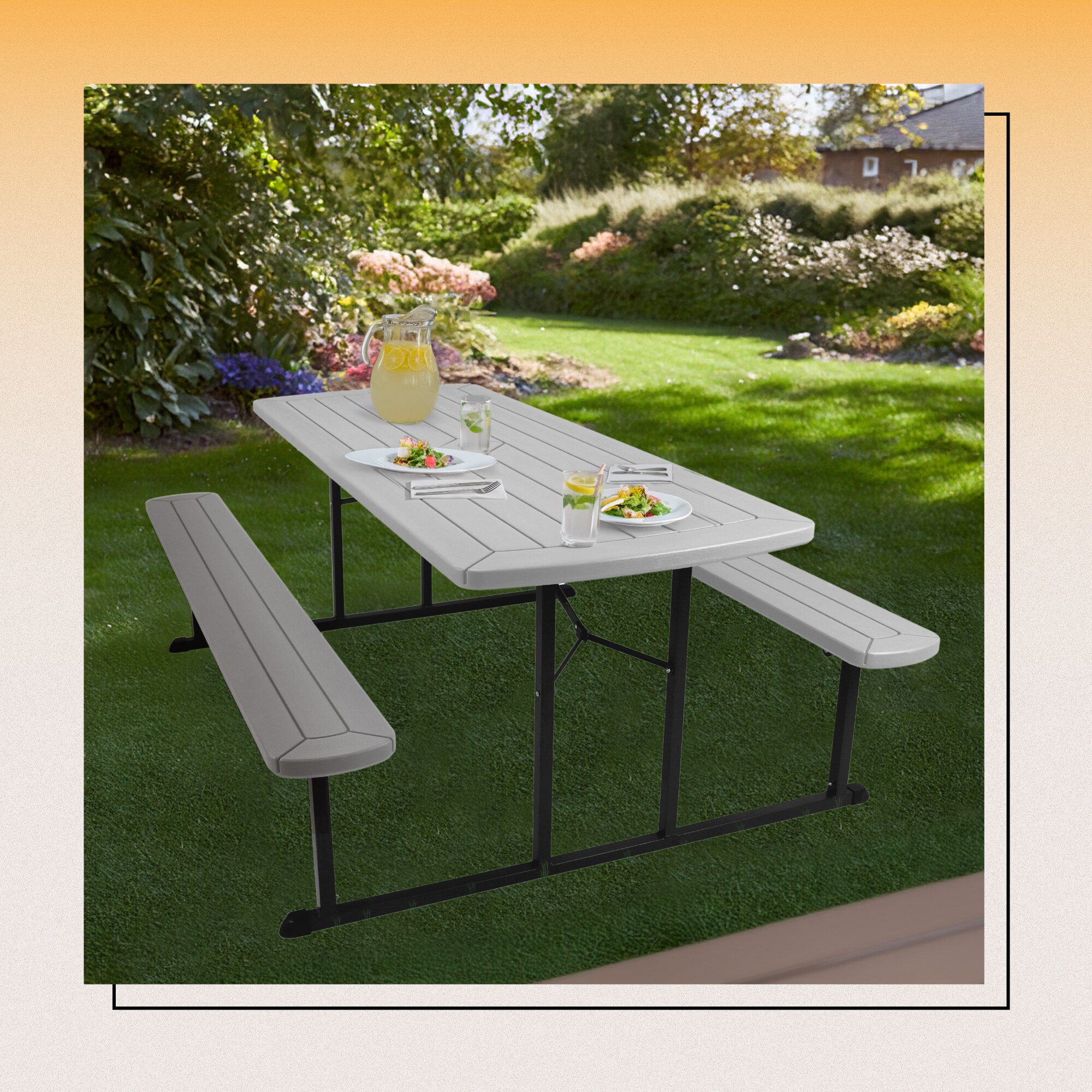 Hampden Furnishings HMDPT3072BK-GY Picnic-Tables - View #7