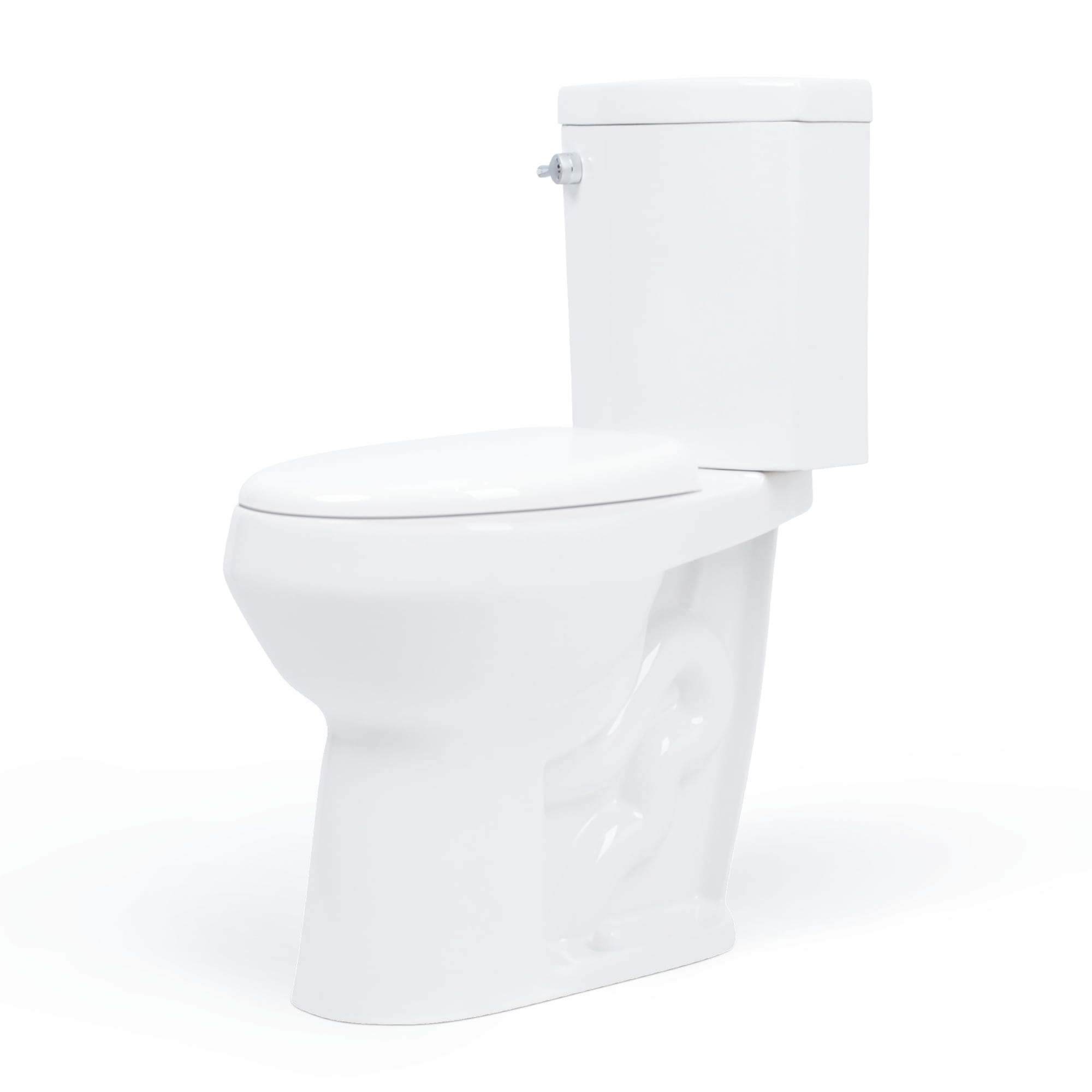Convenient Height Extra Tall Toilets Pearl White Dual Flush Elongated Tall  Height 2-piece Soft Close Toilet 12-in Rough-In 1.28-GPF in the Toilets  department at