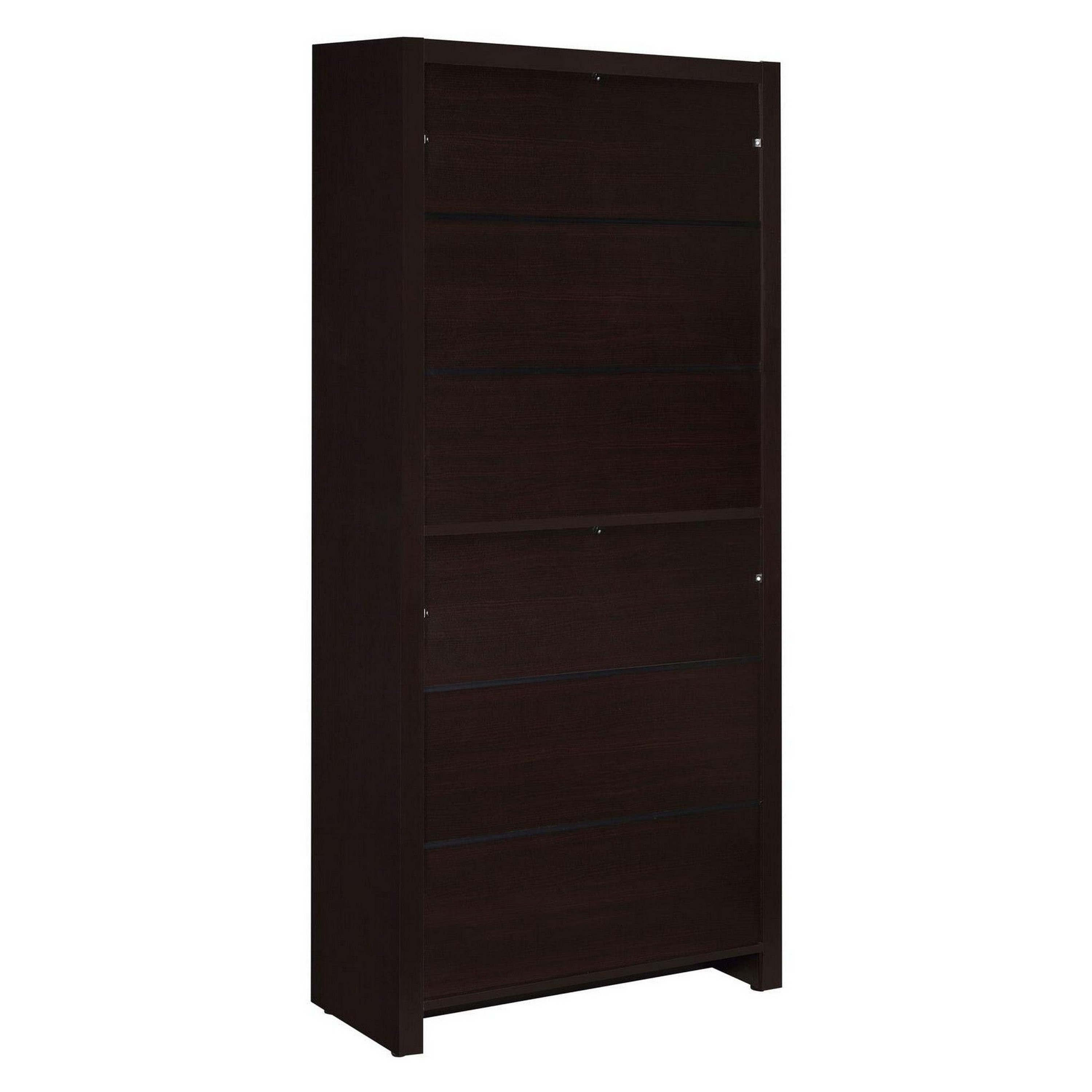Transitional Solid Wood Bookcase with Shelves and Drawer in Dark Brown
