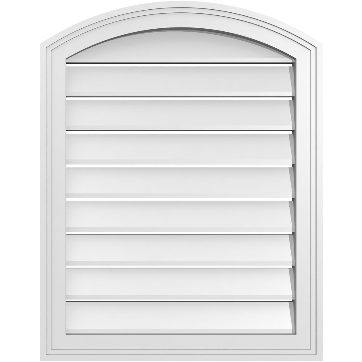 Ekena Millwork GVPAR22X2802SF 22-Inches x 28-Inches Off-white Round top PVC Gable Louver Vent