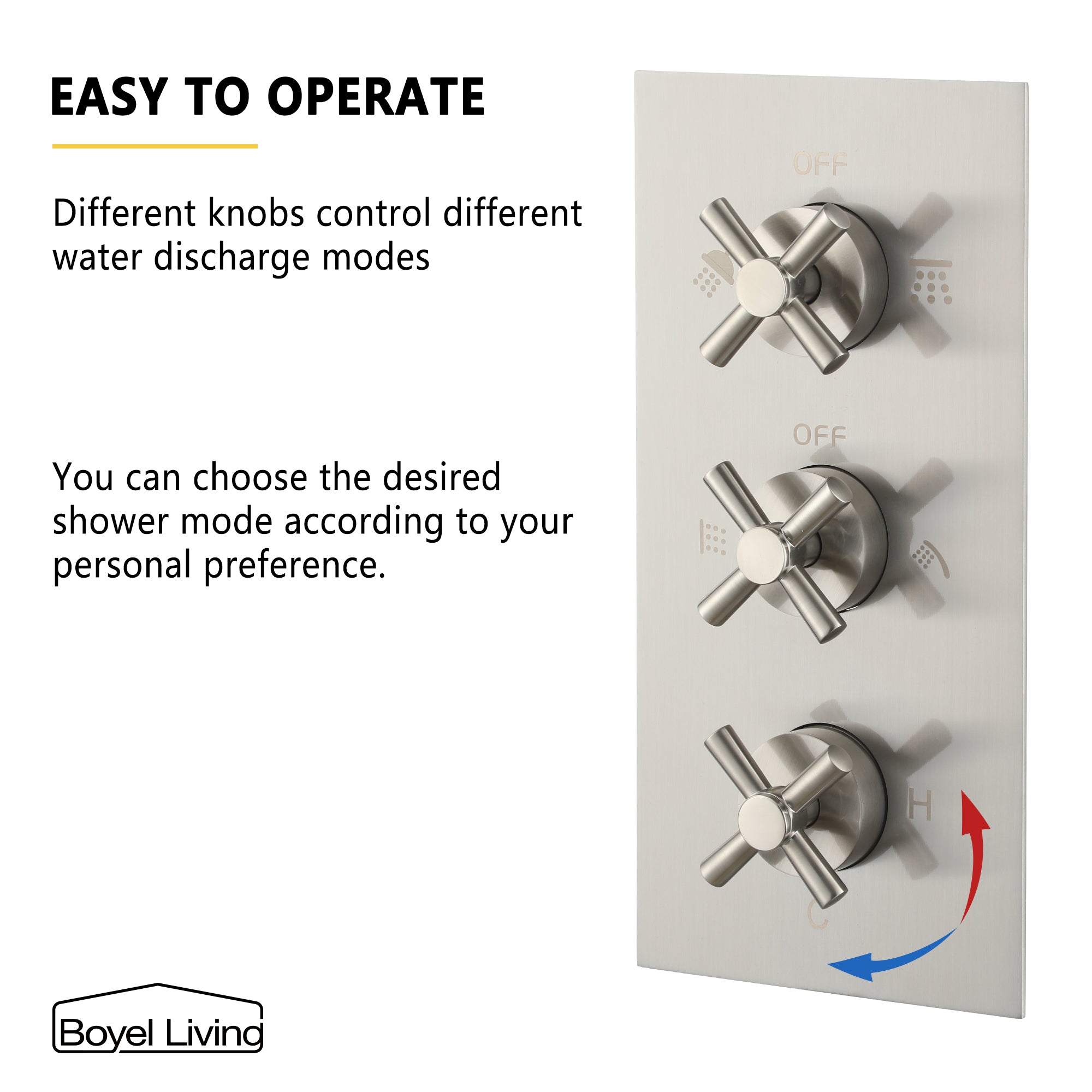 Boyel Living MS-A3805-BN Showerhead-Bar-Panels - View #7