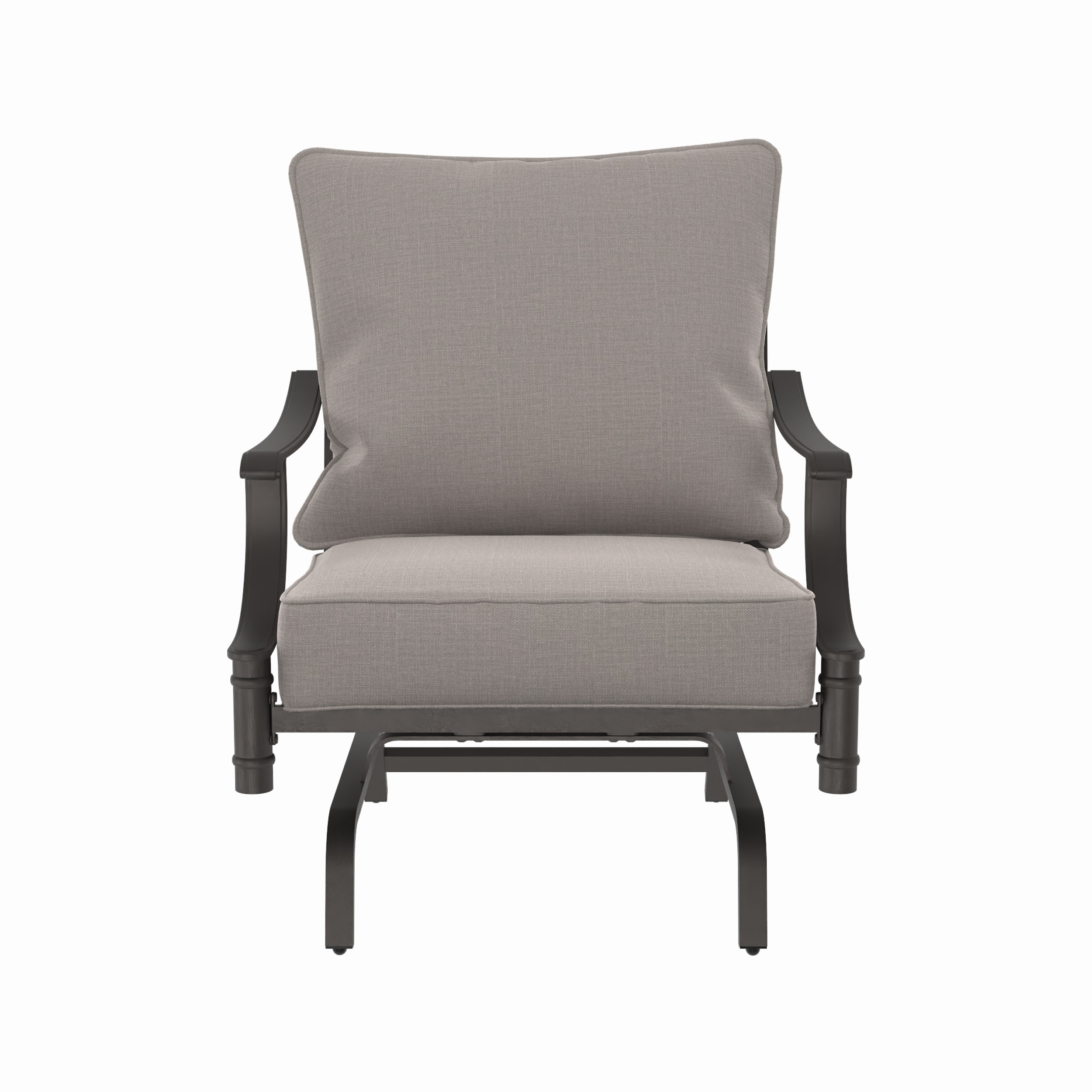 allen + roth Thomas Lake Set of 2 Gray Steel Frame Swivel Dining Chair with  Gray Cushioned Seat in the Patio Chairs department at