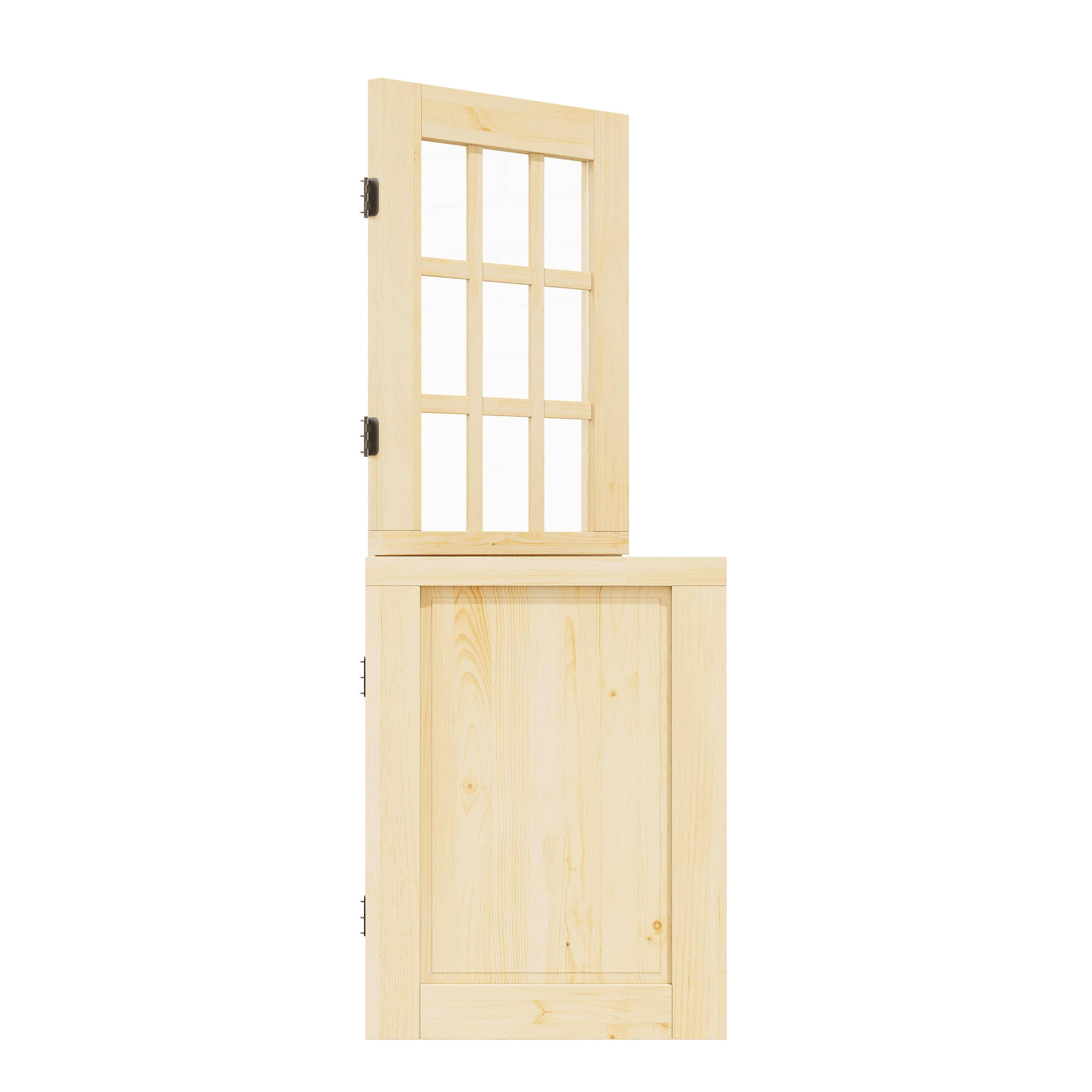 JUJUBON EX-DUDD9G-1XB-30 Front door 30-in x 80-in x Wood Half lite Universal reversible pine Unfinished Slab Dutch Front Door Solid core