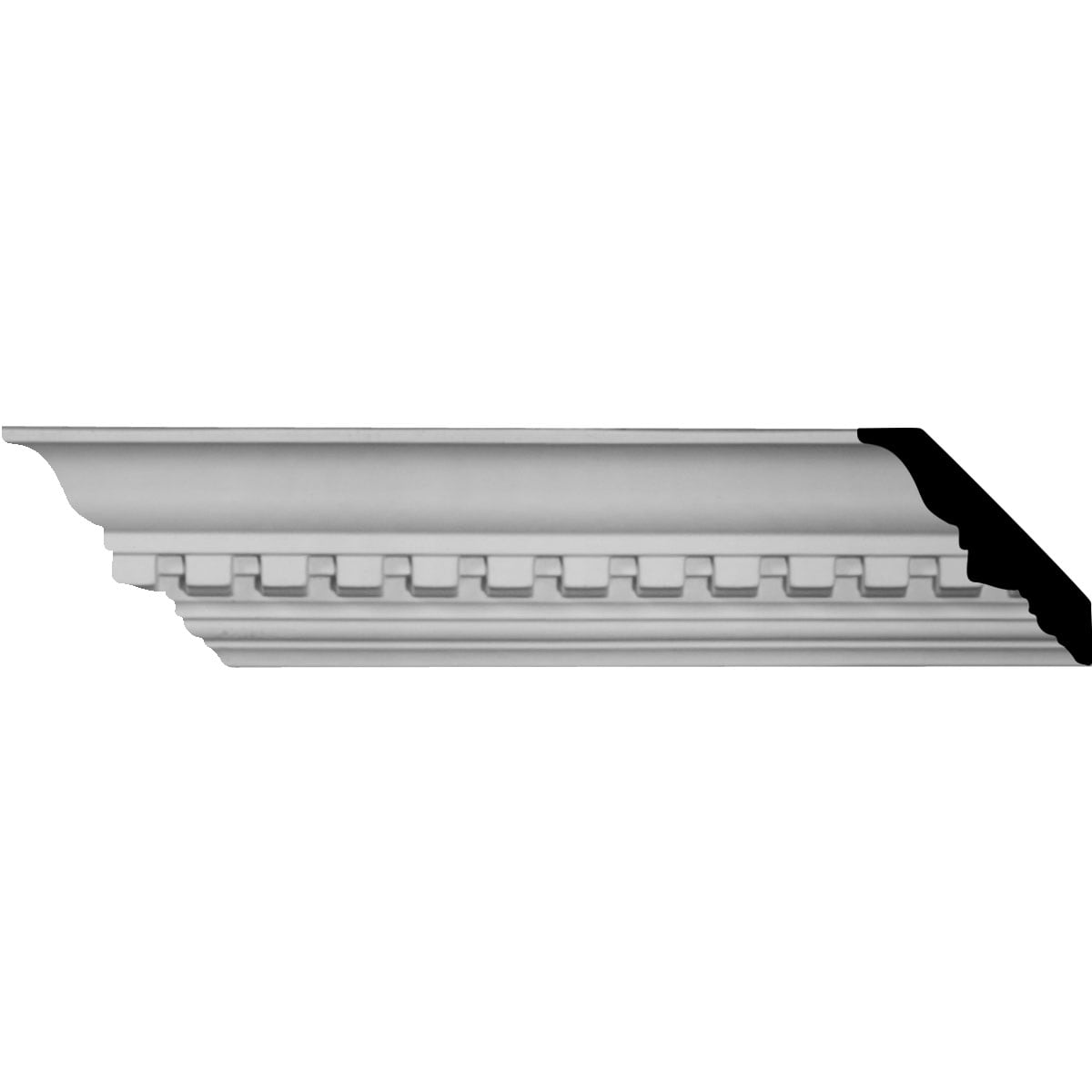 Ekena Millwork MLD02X02X04DE-CASE-2 Dentil 3-in x 7-ft 10-1/2-in Primed Urethane MLD02X02X04DE-CASE-2 Crown Moulding 2 -Pack