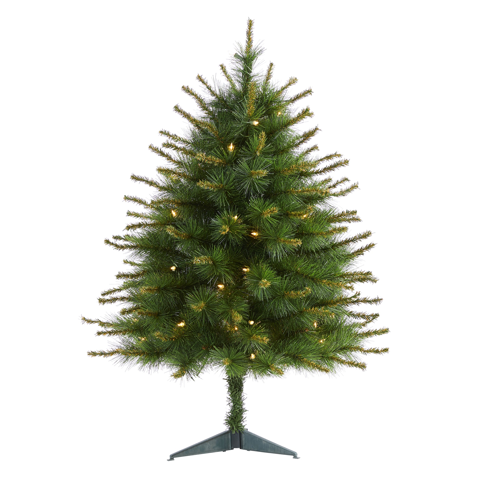Nearly Natural 3-ft Pine Pre-lit Artificial Christmas Tree with LED ...
