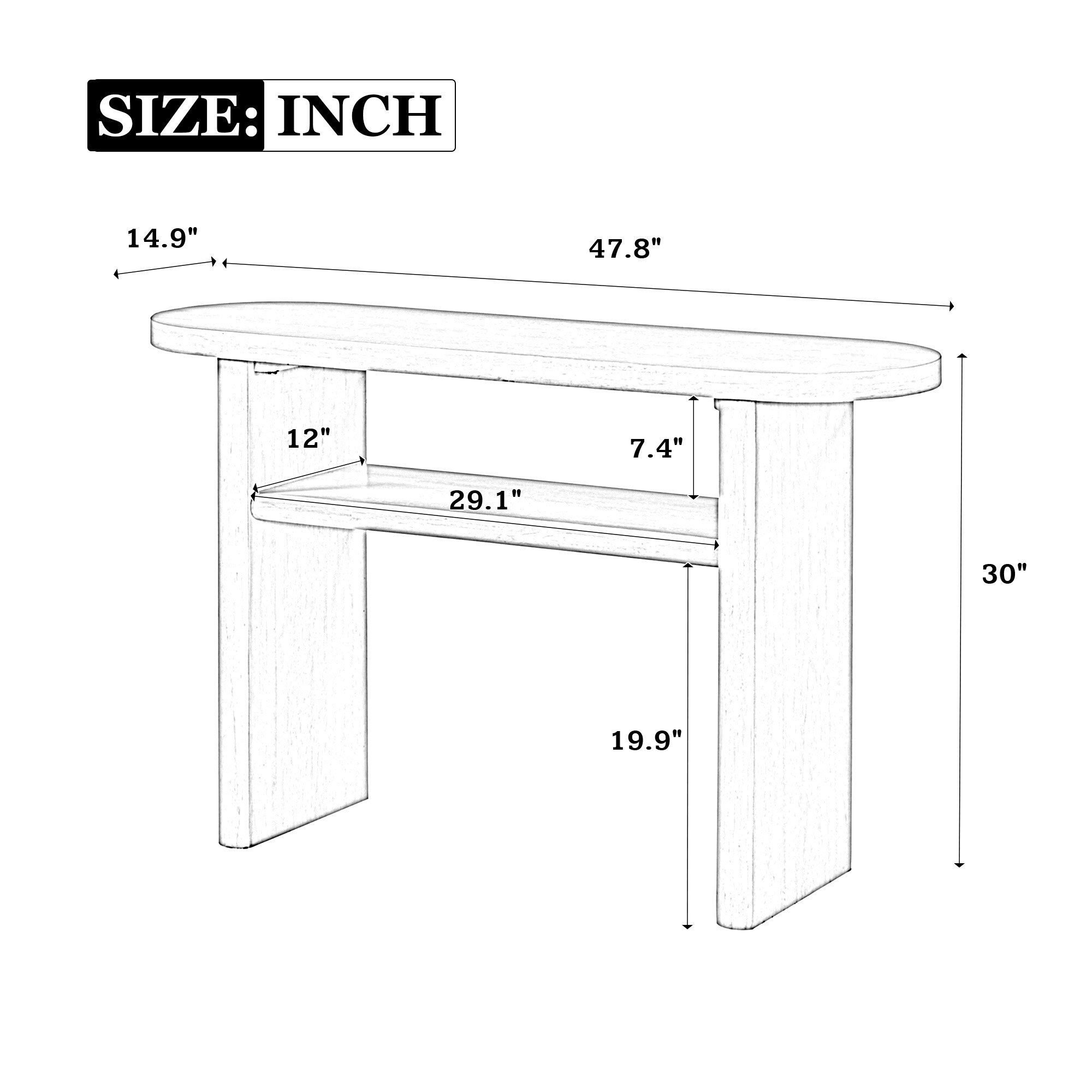 SINOFURN SYA330167BL Console-Sofa-Tables - View #4