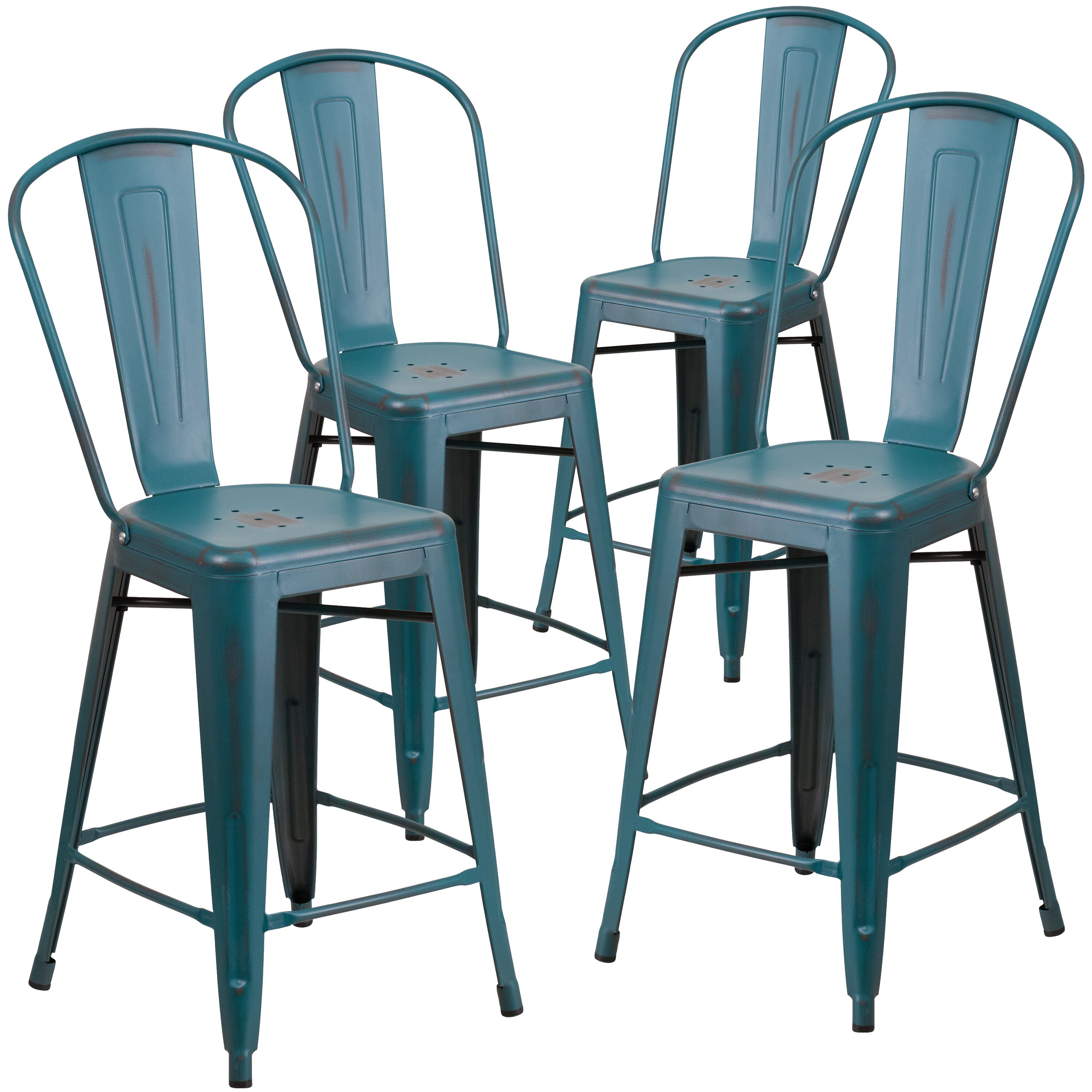 Teal counter height online bar stools