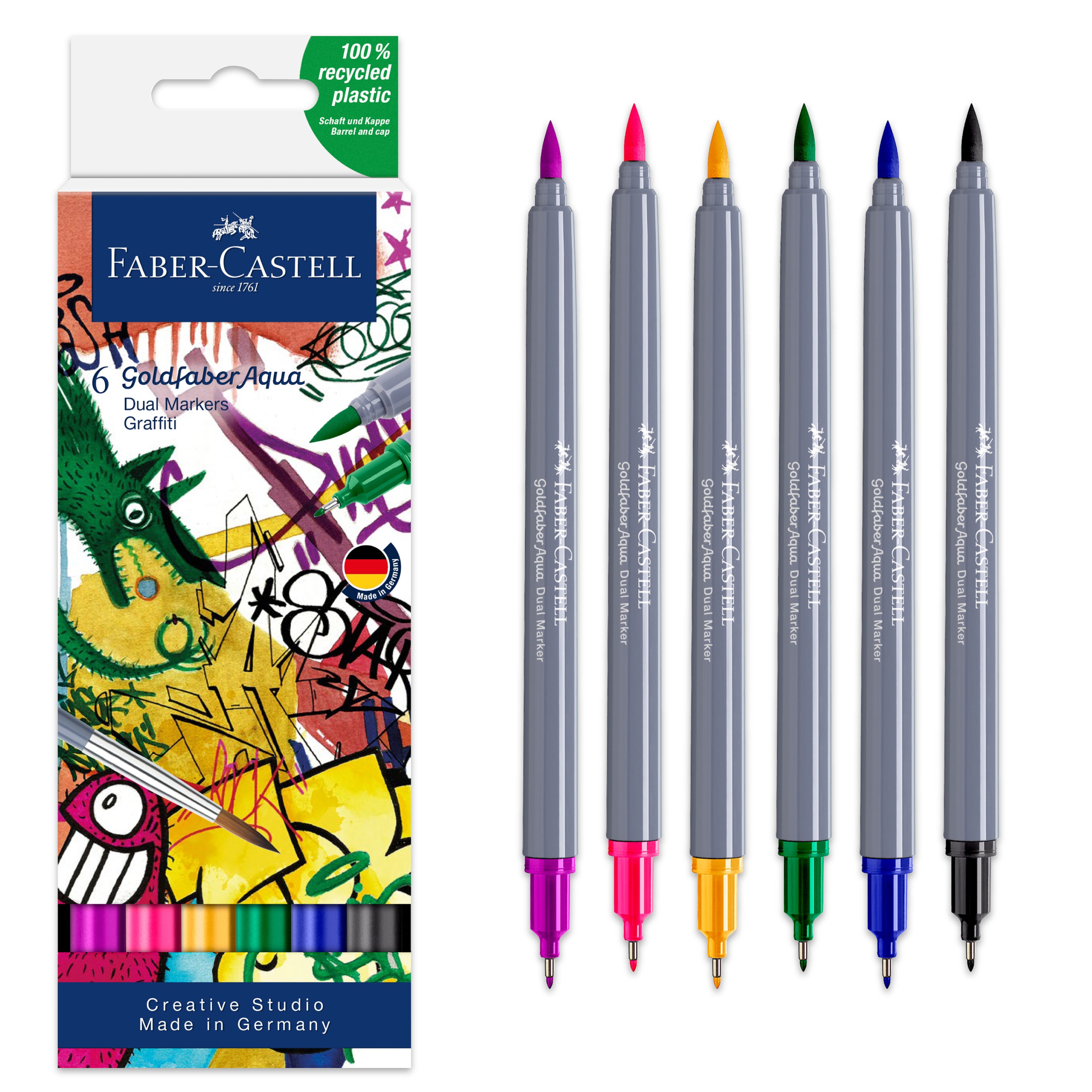 Faber-Castell Goldfaber Aqua Dual Markers- 24 Count Art Set, (Double-Ended  Marker) 