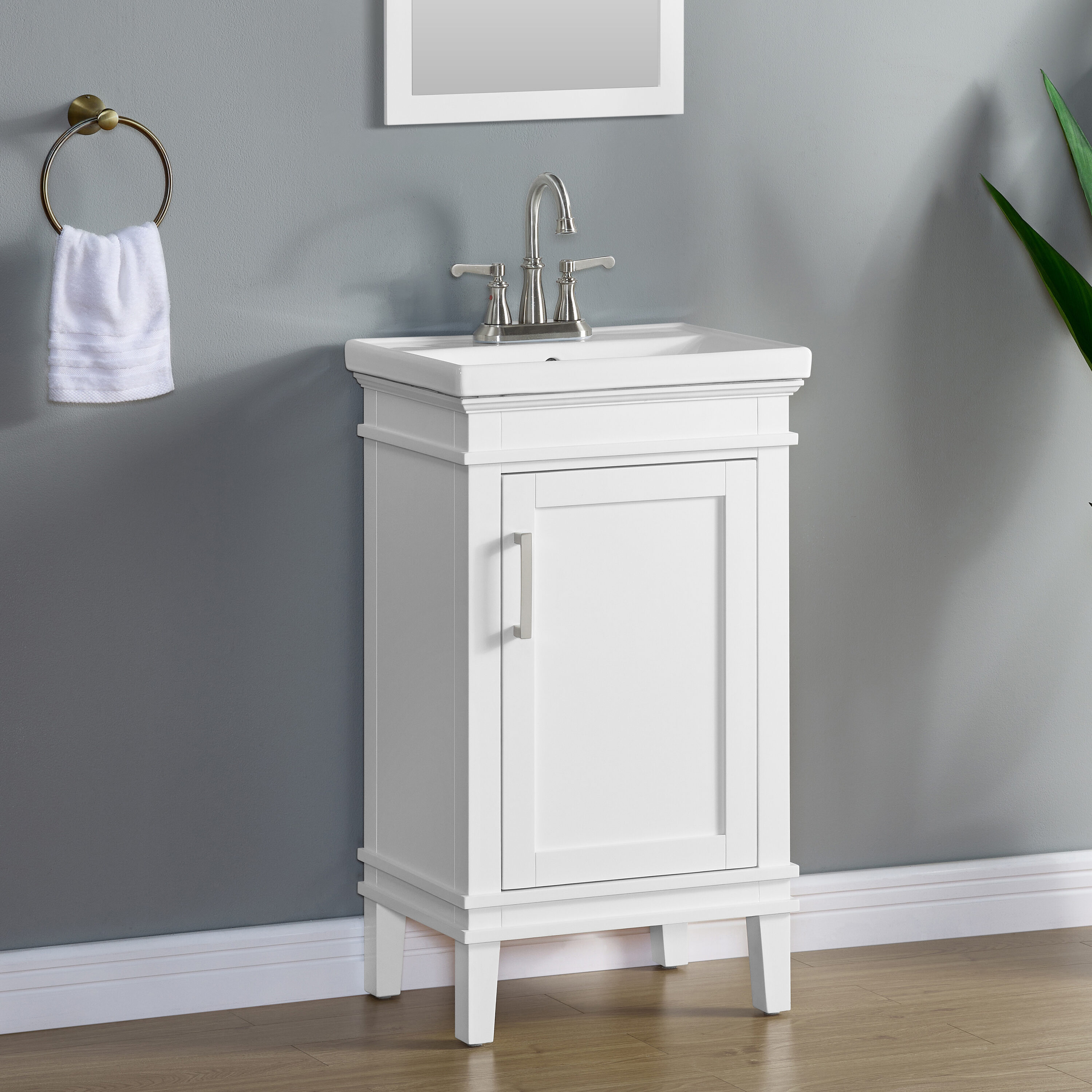 allen + roth Elmington 20-in White Single Sink Bathroom Vanity with ...