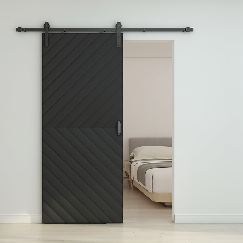 CALHOME PVC-V02-BLACK+SMK-72 Barn-Doors - View #2