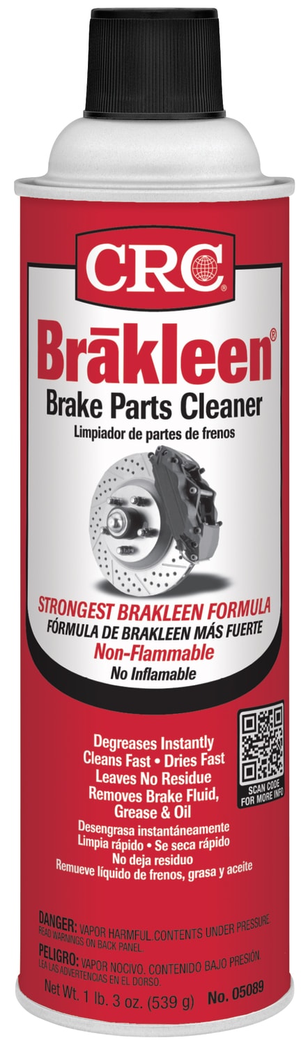 Brakleen CRC Brake Parts Cleaner Red 19 oz, Non-flammable Formula, Fast  Cleaning & Drying, Instant Degreasing