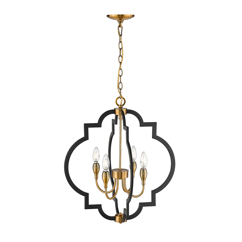 OVE Decors Tamara 4-Light Black and Antique Gold French Country/Cottage LED  Dry rated Chandelier in the Chandeliers department at