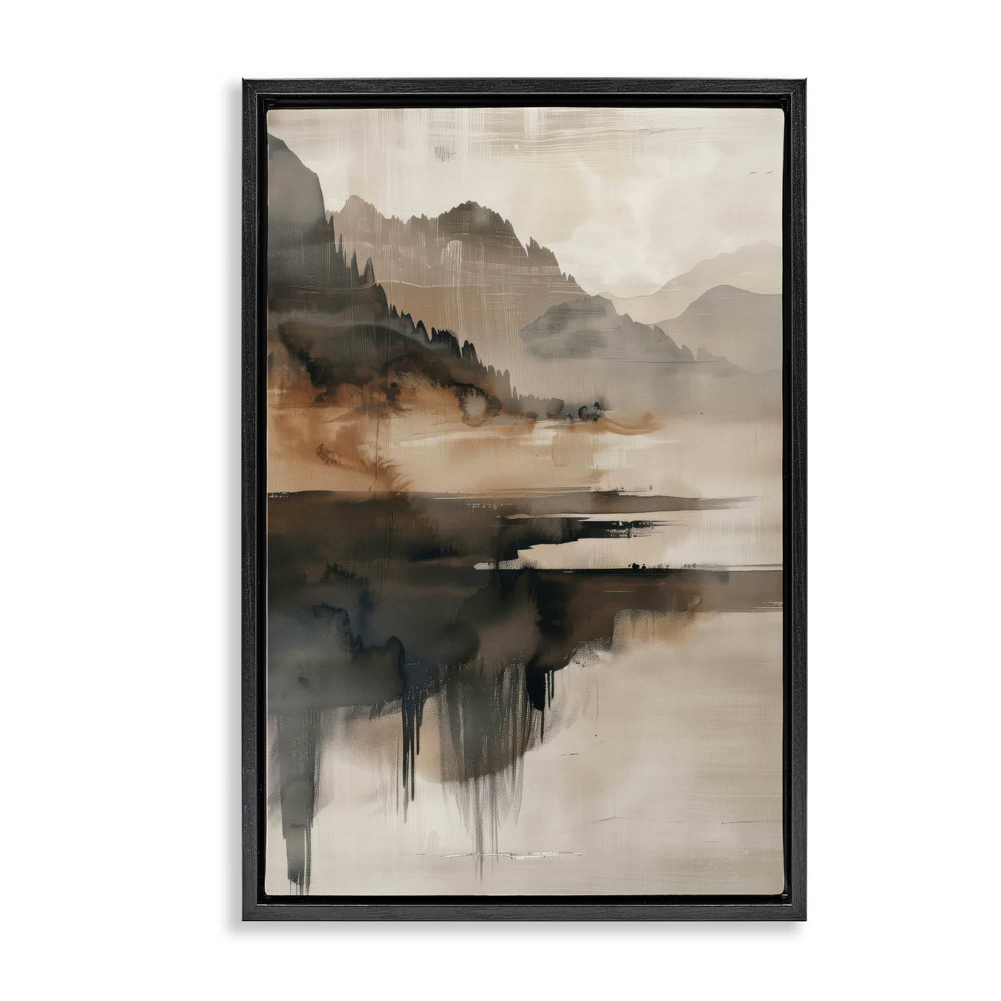 Stupell Industries BT-858-FFB-16X24 Layered Opaque Mountain Reflection Floating Frame design by LSR Creative Studio
