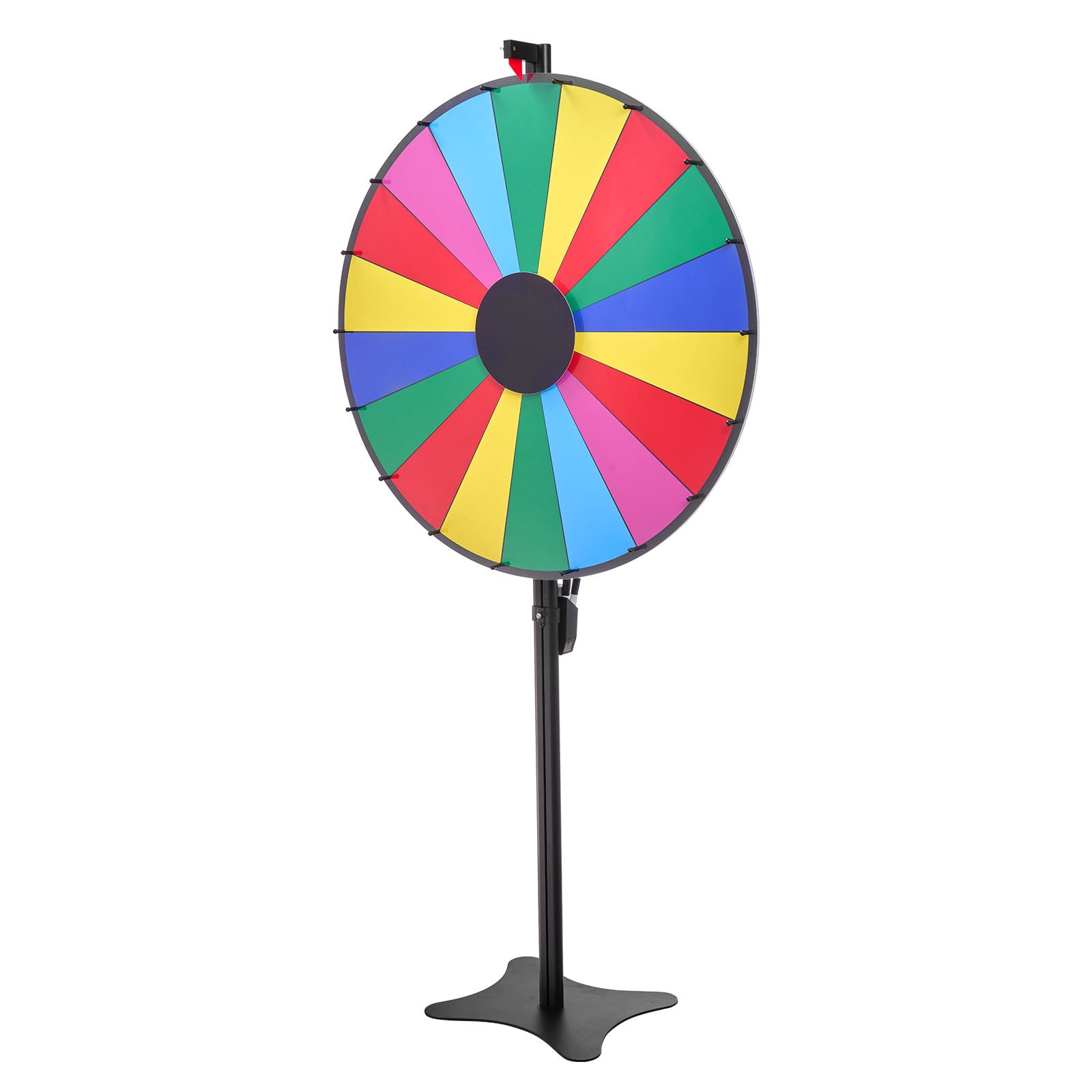 VEVOR 36 in Spinning Prize Wheel 18 Slots Spinning Wheel with Stand Adjustable Height Win Fortune Roulette with a Dry Erase and 2 Markers 6 Colors Easy Assembly for Party Pub Trade Show Carnival
