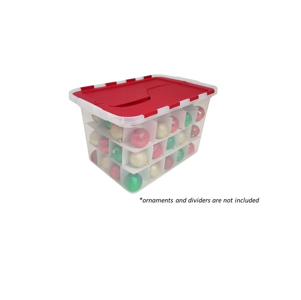 Homz 41Qt Clear Plastic Holiday Storage Container w/Red Snap Lock Lid (4  Pack), 1 Piece - Fry's Food Stores
