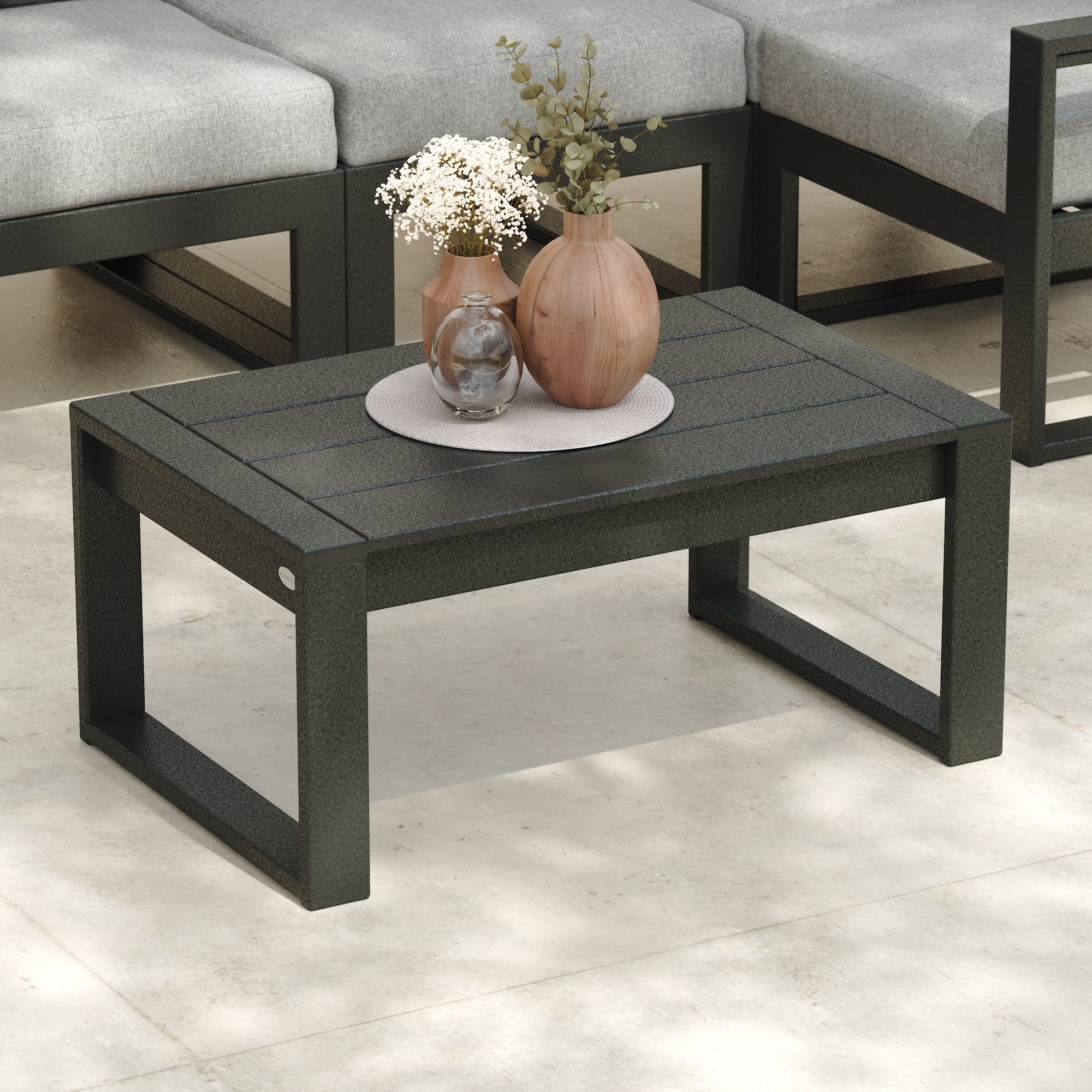 POLYWOOD 4609-BL Edge Square Outdoor Coffee Table 22.36-in W x 34.87-in L