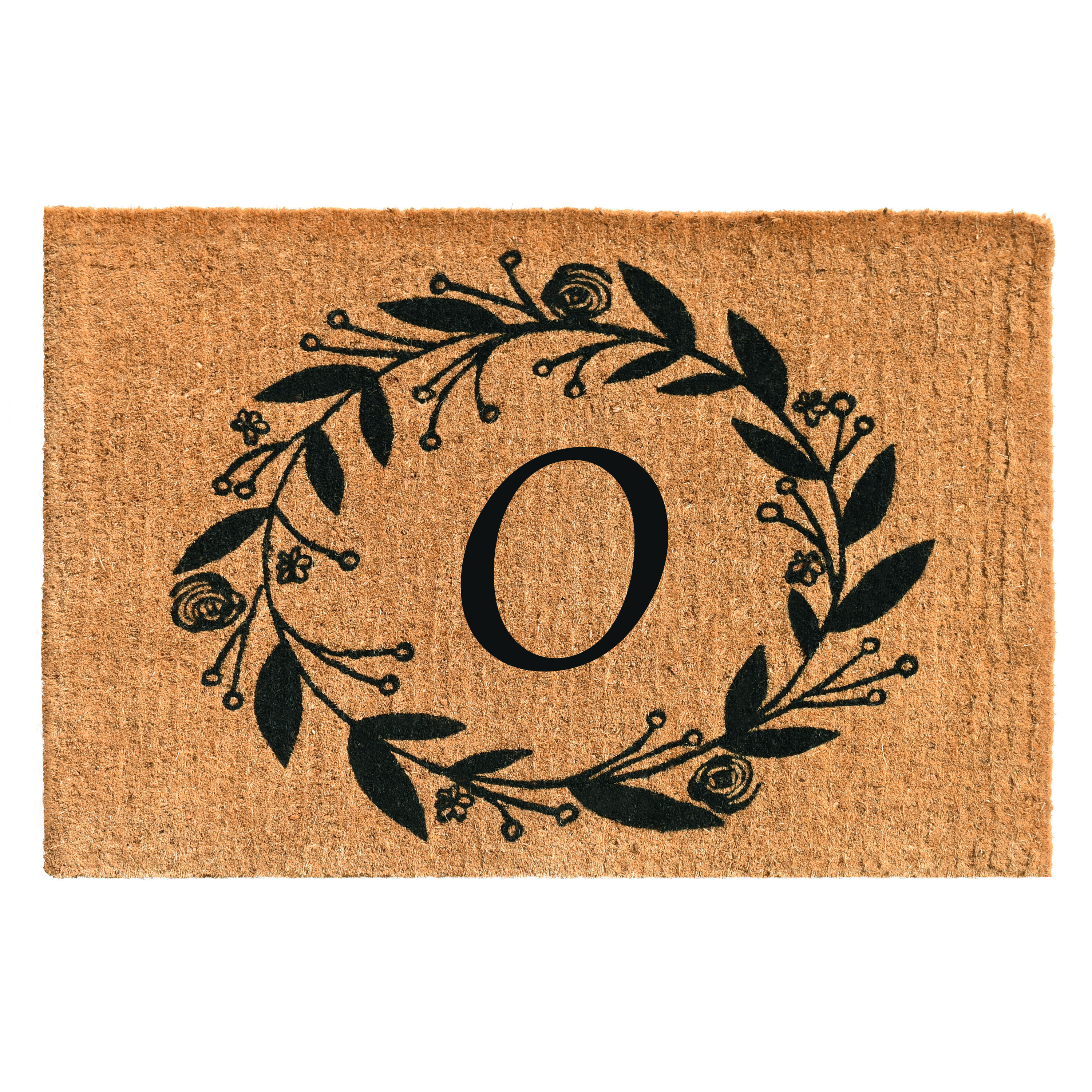 Callowaymills 103362436O 2-ft x 3-ft Natural/Black Coir Rectangular Indoor or outdoor Decorative Door mat