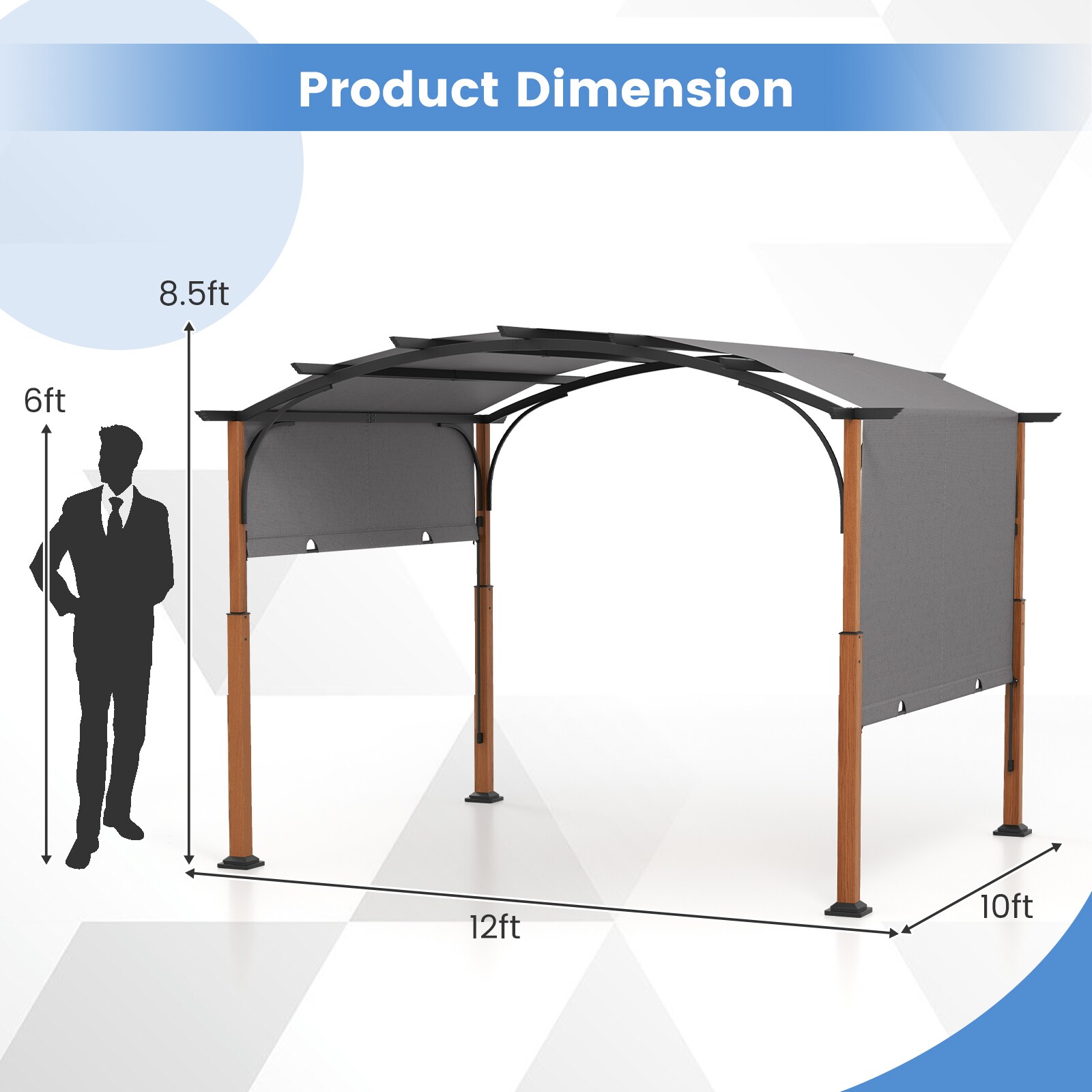 Poinic CWZ11859GR Wood-Resin-Gazebos - View #3