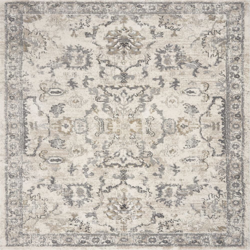 HomeRoots 352931 Bernadette 5 x 8 (ft) Polypropylene Ivory Rectangular Indoor Distressed/Overdyed Area rug