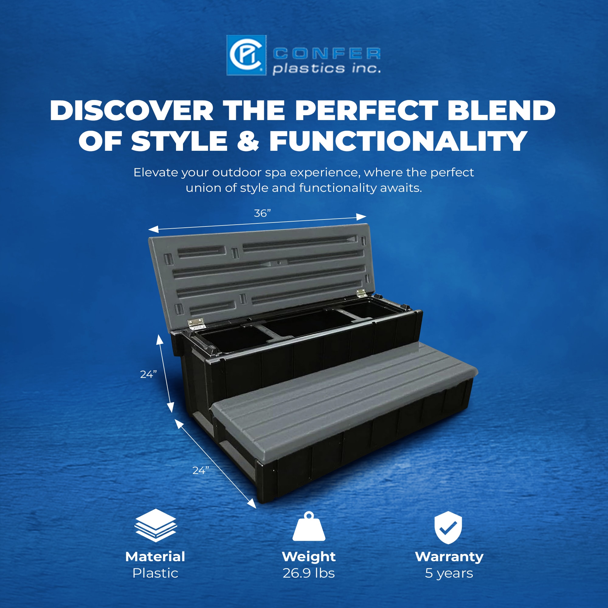 Confer Plastics 326868 Hot-Tub-Spa-Steps - View #2
