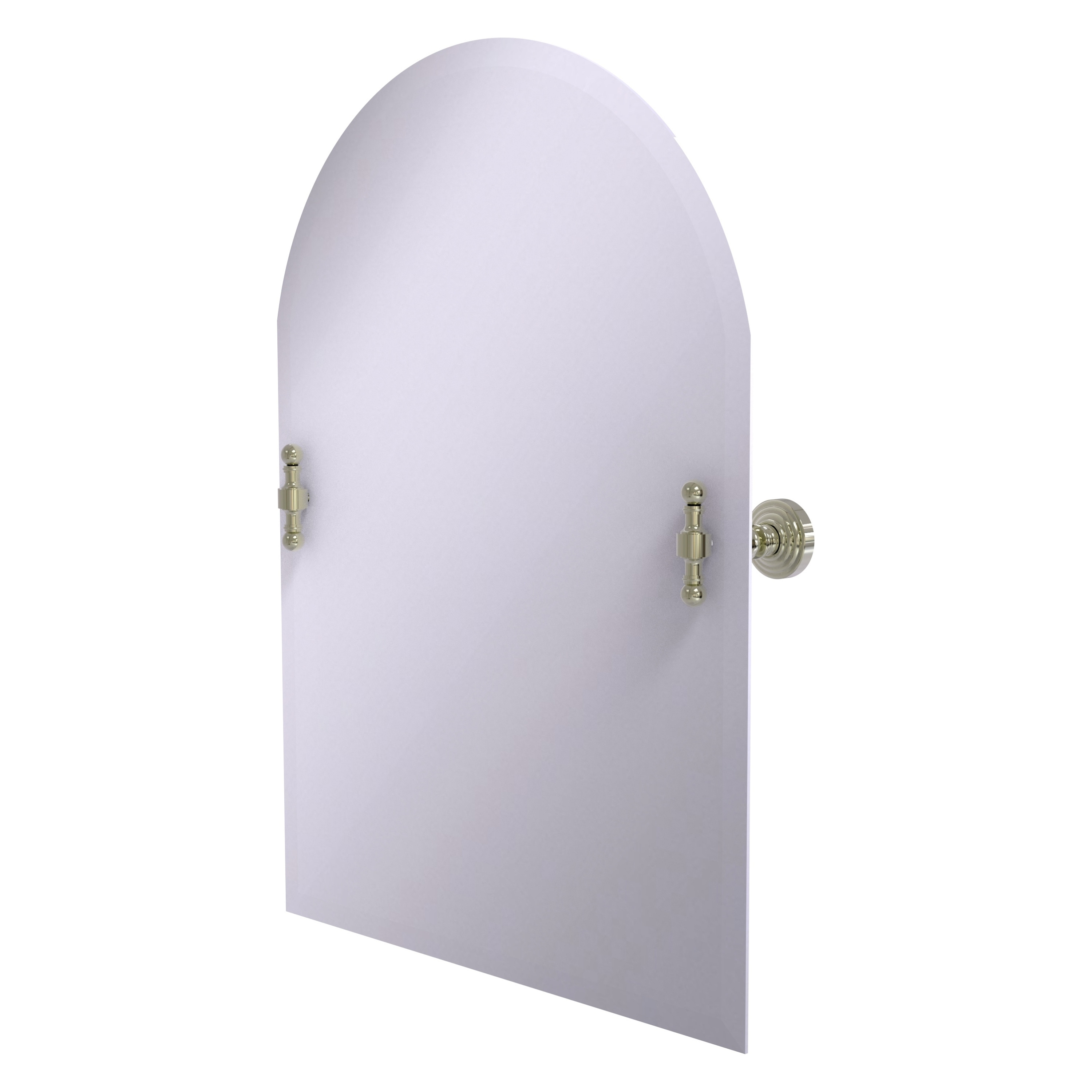 Allied Brass RW-94-PNI Retro Wave 21-Inches x 29-Inches Beveled Frameless Arch Tilting Bathroom Vanity Mirror ( Polished Nickel )