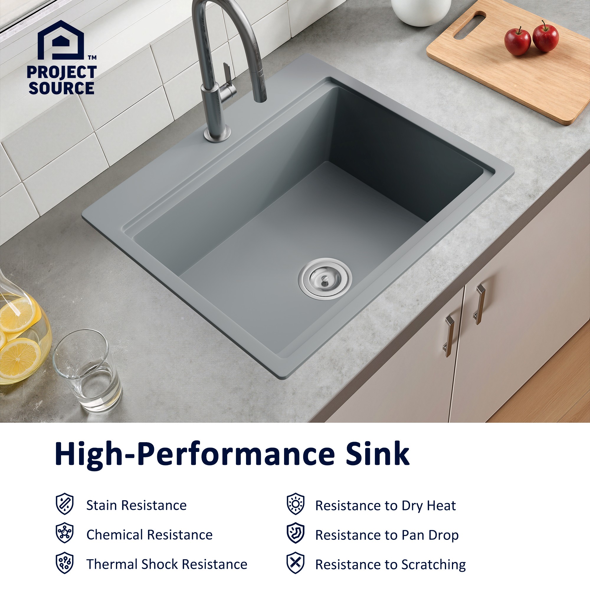 Project Source LB2522SL GR Kitchen-Sinks - View #5
