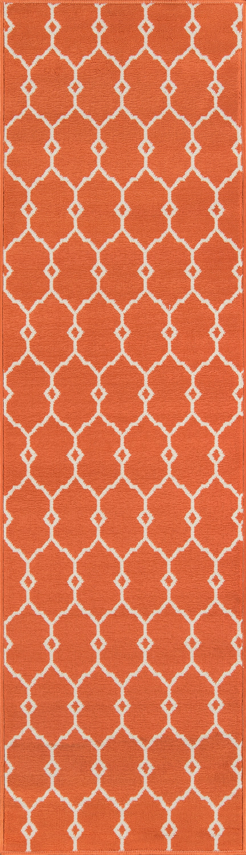 Momeni BAJA0BAJ-2ORG2376 Baja 2 x 7 (ft) Polypropylene Orange Rectangular Indoor/Outdoor Trellis Runner rug