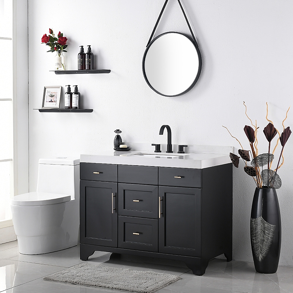 Matte Black Modern 2-Handle Widespread Bathroom Faucet