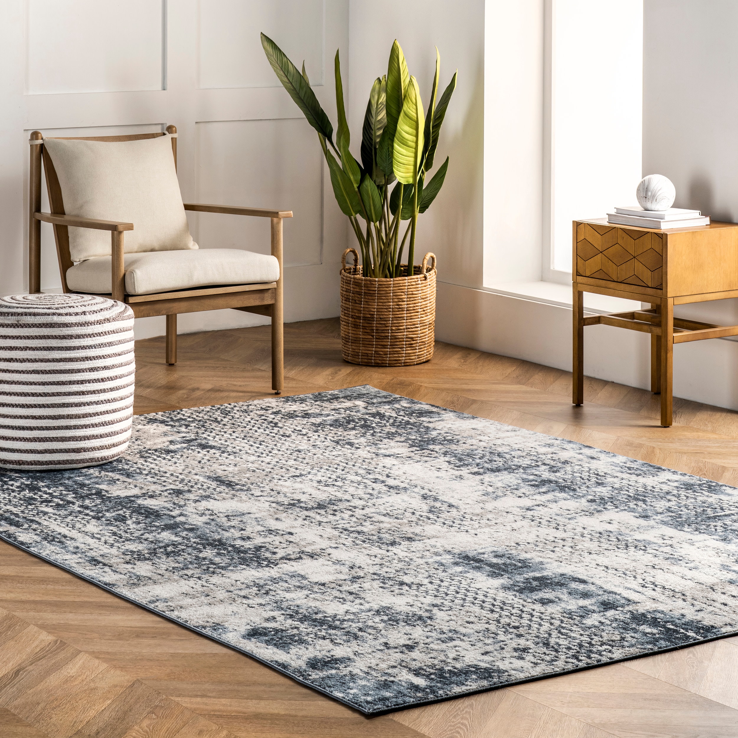 nuLOOM Campbell 4 X 6 (ft) Blue Indoor Abstract Area Rug in the Rugs ...