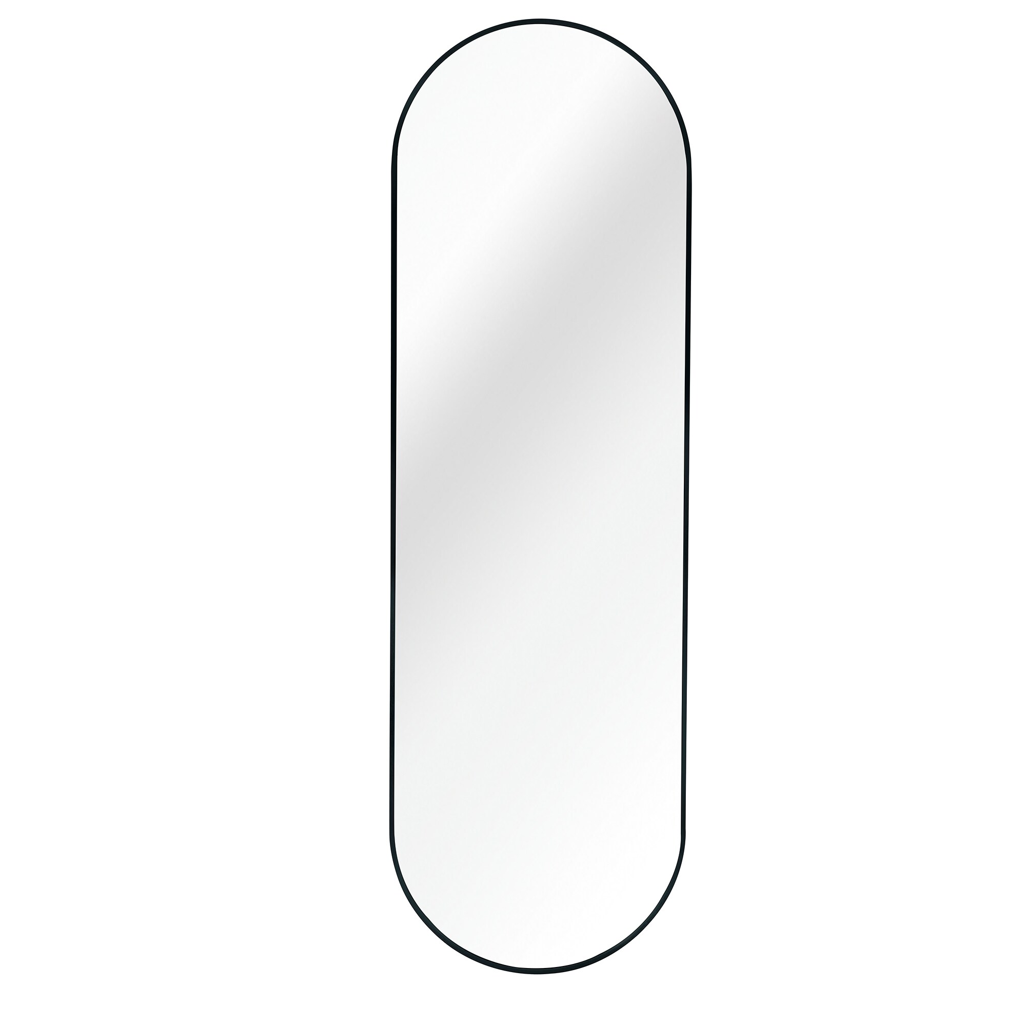 Bybafun YD8700055 20-in W x 63-in H Oval Black Framed Full Length Wall Mirror