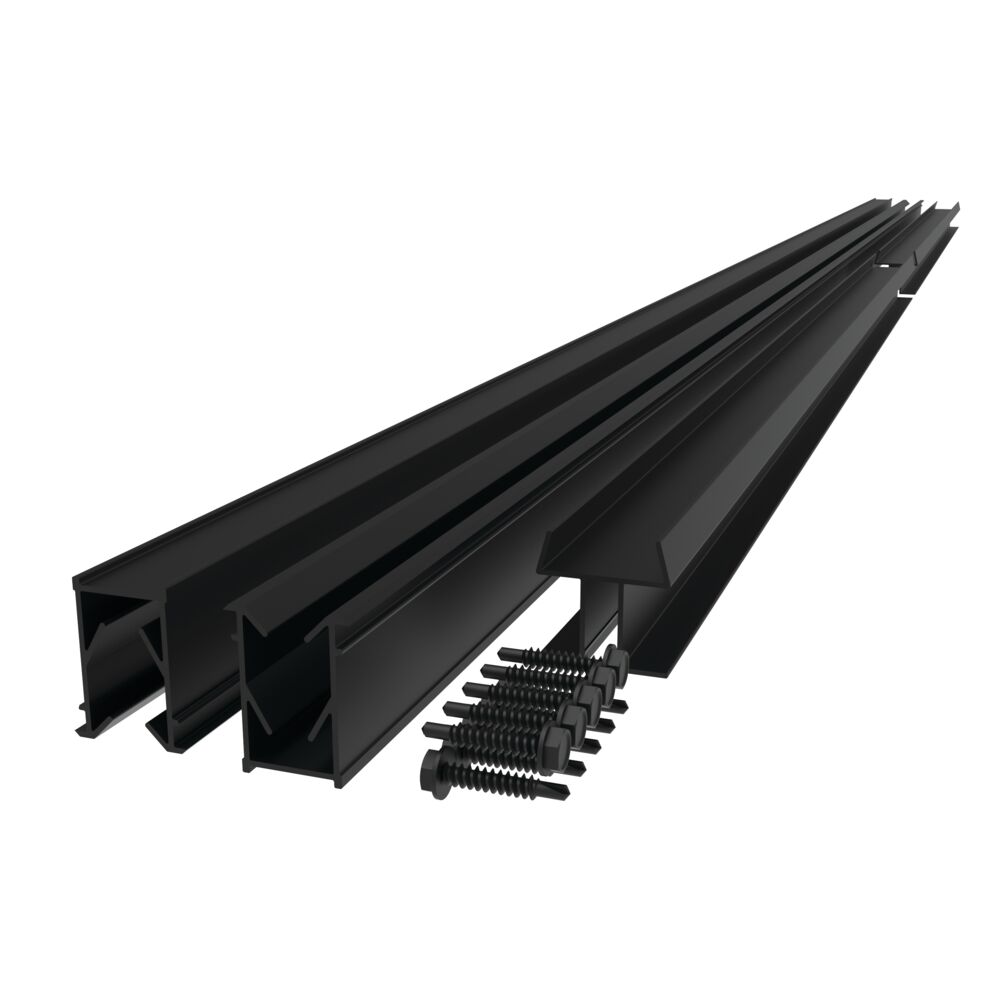 Freedom 78.88-in x 3.75-in Matte Black Aluminum Line Connector (5-Pack)