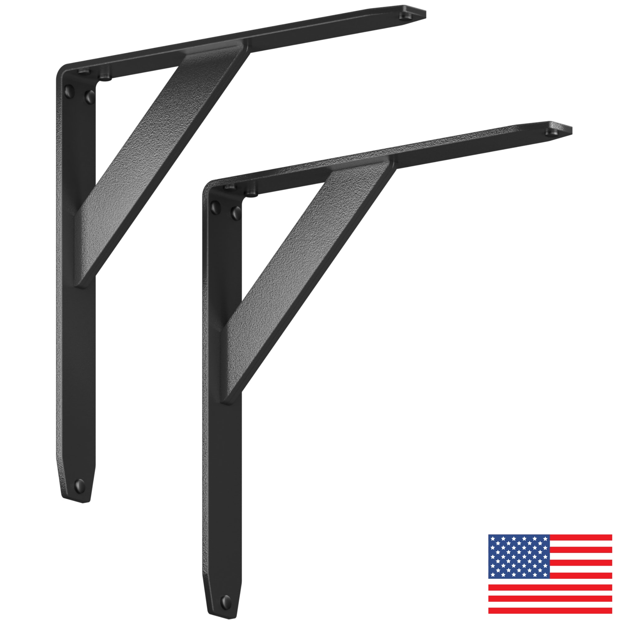 STARBY SB-JETSTREAM-12-2 12-in L x 1.5-in W x 12-in D Heavy Duty Black Shelf Bracket (2-Pack)