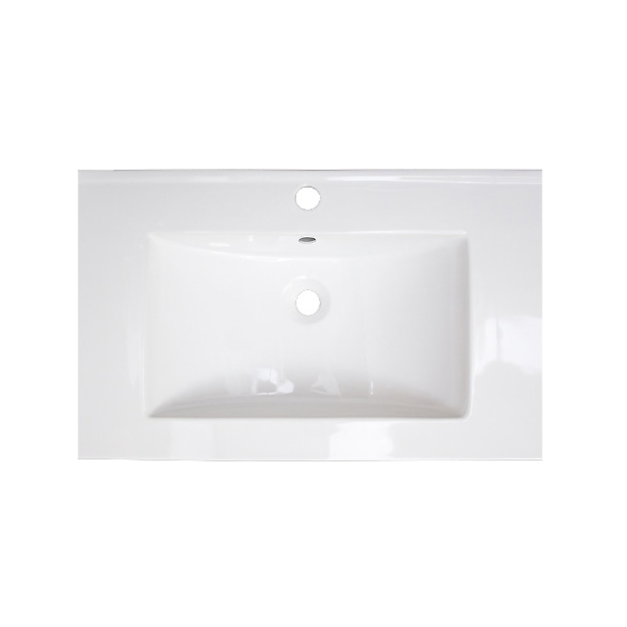 American Imaginations Roxy 24.25-in White Fire Clay Bathroom Vanity Top American Imaginations Roxy 24.25-in White Fire Clay Bathroom Vanity Top