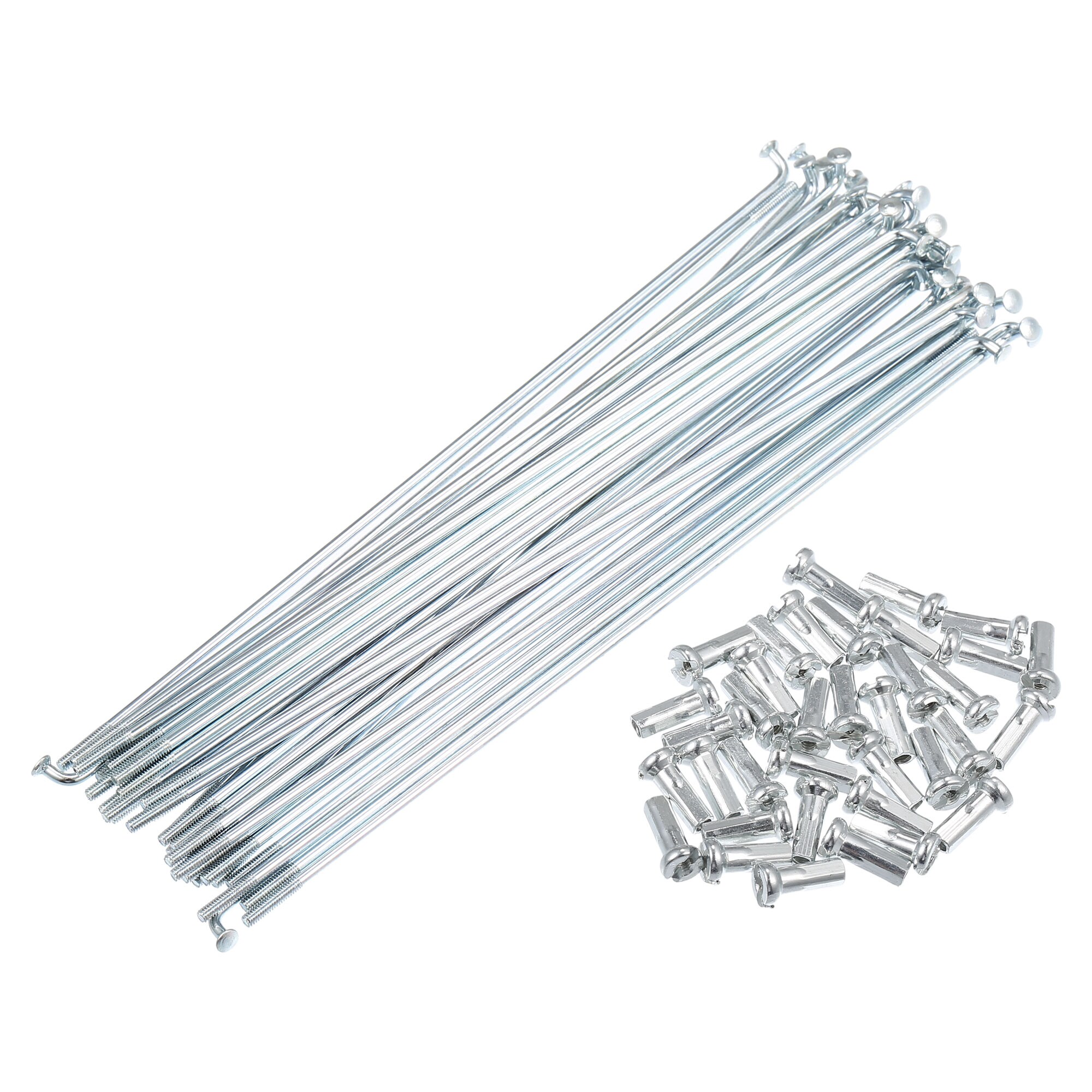Unique Bargains 36pcs 14G J Bend Bicycle Galvanized Spokes 158mm 6.22 ...