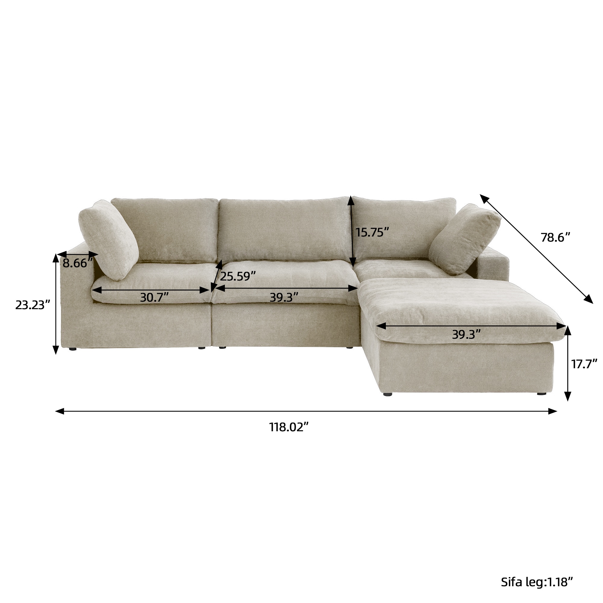 BuotiqHom DH-S3+1-121KH Sofas-Loveseats - View #2