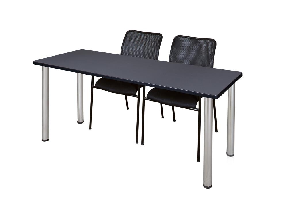 Regency MT7224GYBPCM75BK Training Gray 4-Person Training Table (72-in W x 29-in H)