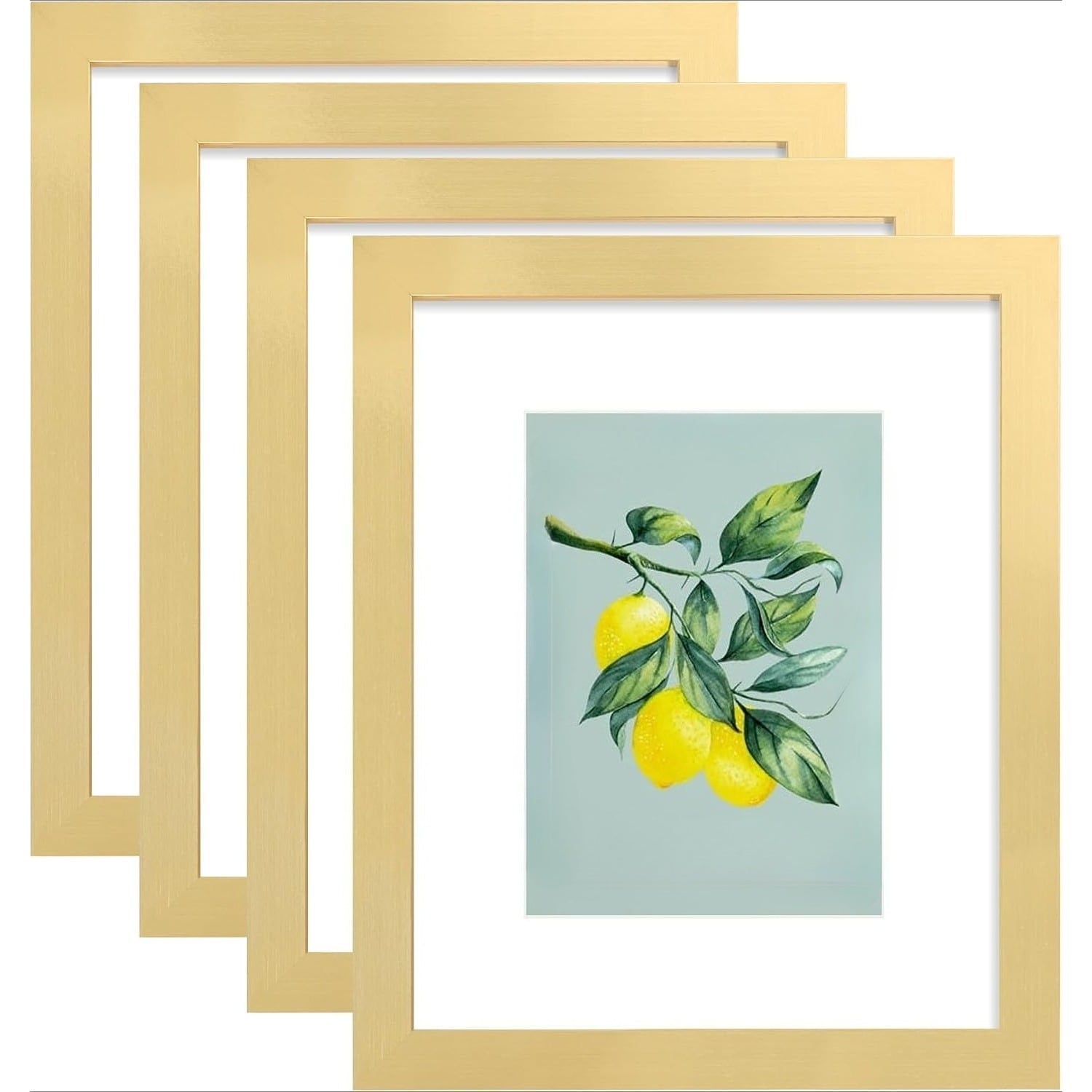 Sggvecsy Gold Picture Frame 8x10 4-Pack Real Glass Wood Tabletop Wall ...