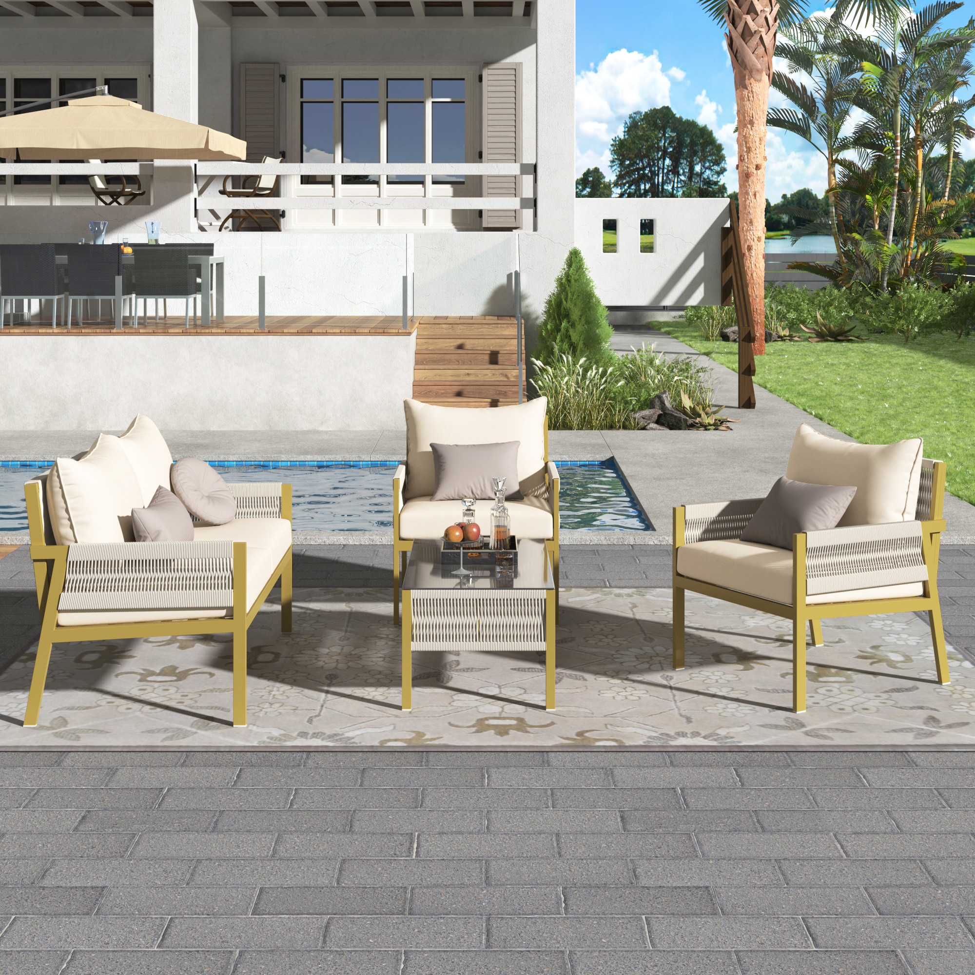 Forclover ALKK-03AWH Patio-Conversation-Sets - View #2