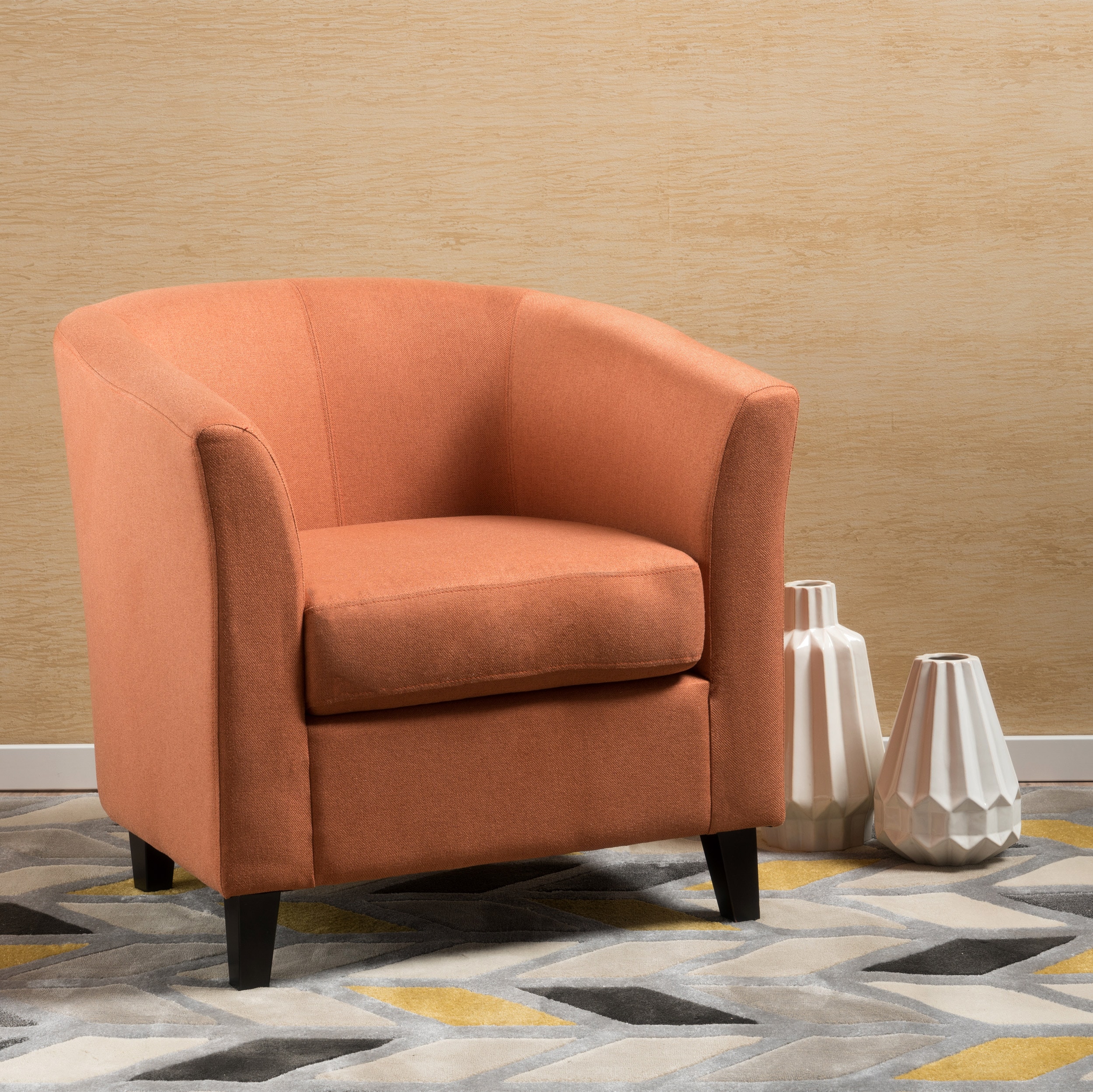 ModernLuxe Assembly Required Plaza Club Chair High Back Single Seater with Wide Armrests and Solid Wood Legs Comfortable Fixed Lounge Chair for Living Room or Study