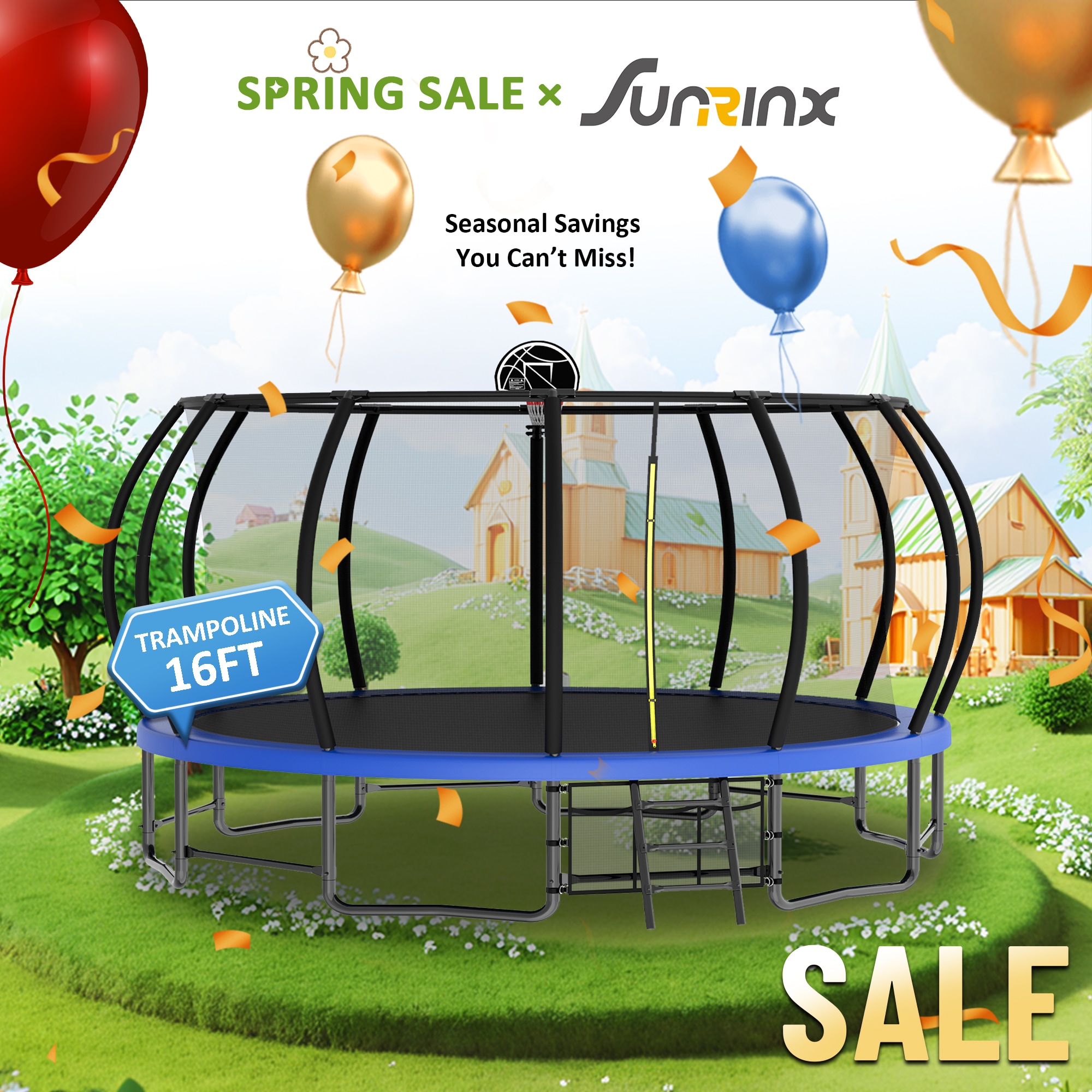 Sunrinx MG8-TP-1 16-ft Round Backyard in Blue