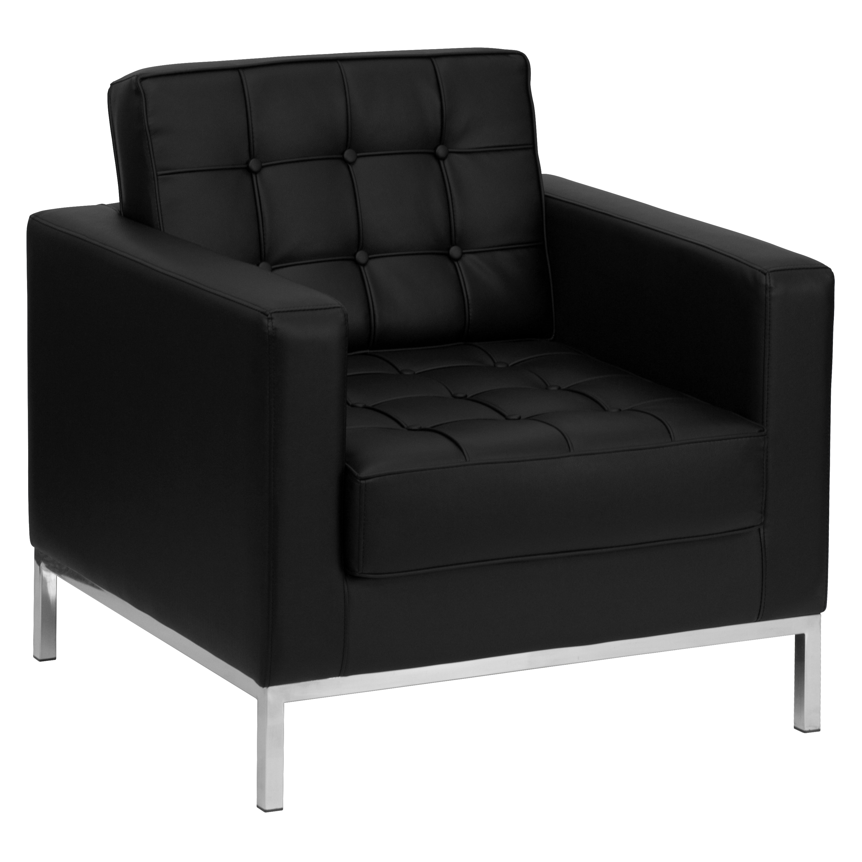 Flash Furniture 847254015899 Lacey Modern Black Faux leather Accent Chair