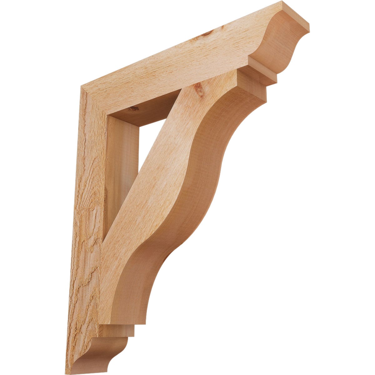 Ekena Millwork BKT04X22X26FST01RWR Funston traditional rough sawn 4-in x 22-in x 26-in Western red cedar Brown Wood Standard bracket
