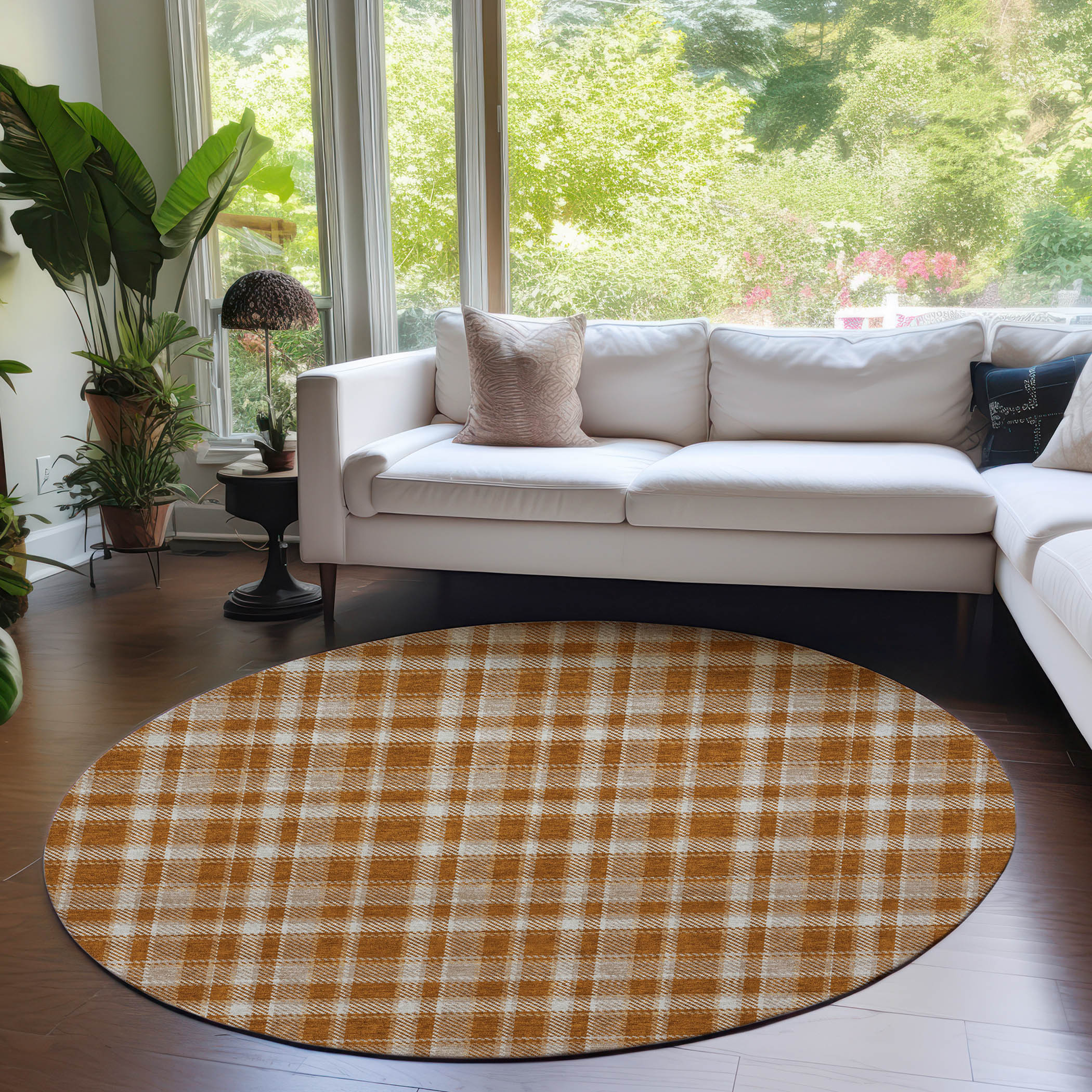 Addison Rugs ACN563PK8RO Chantille ACN563PK 8 x 8 (ft) Polyester Paprika Round Indoor/Outdoor Machine washable Area rug