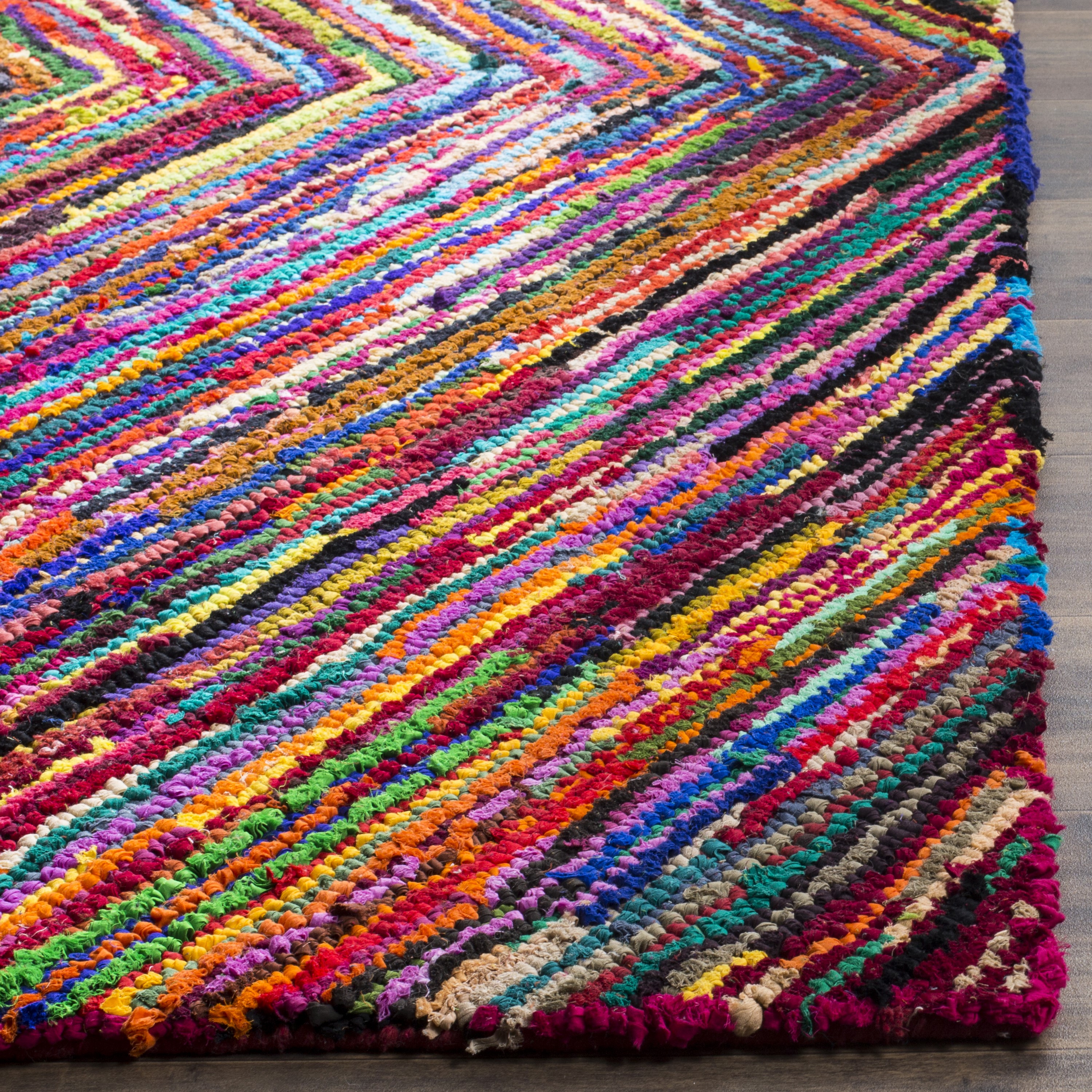 Hand-Tufted Multicolor Wool Rectangular Area Rug