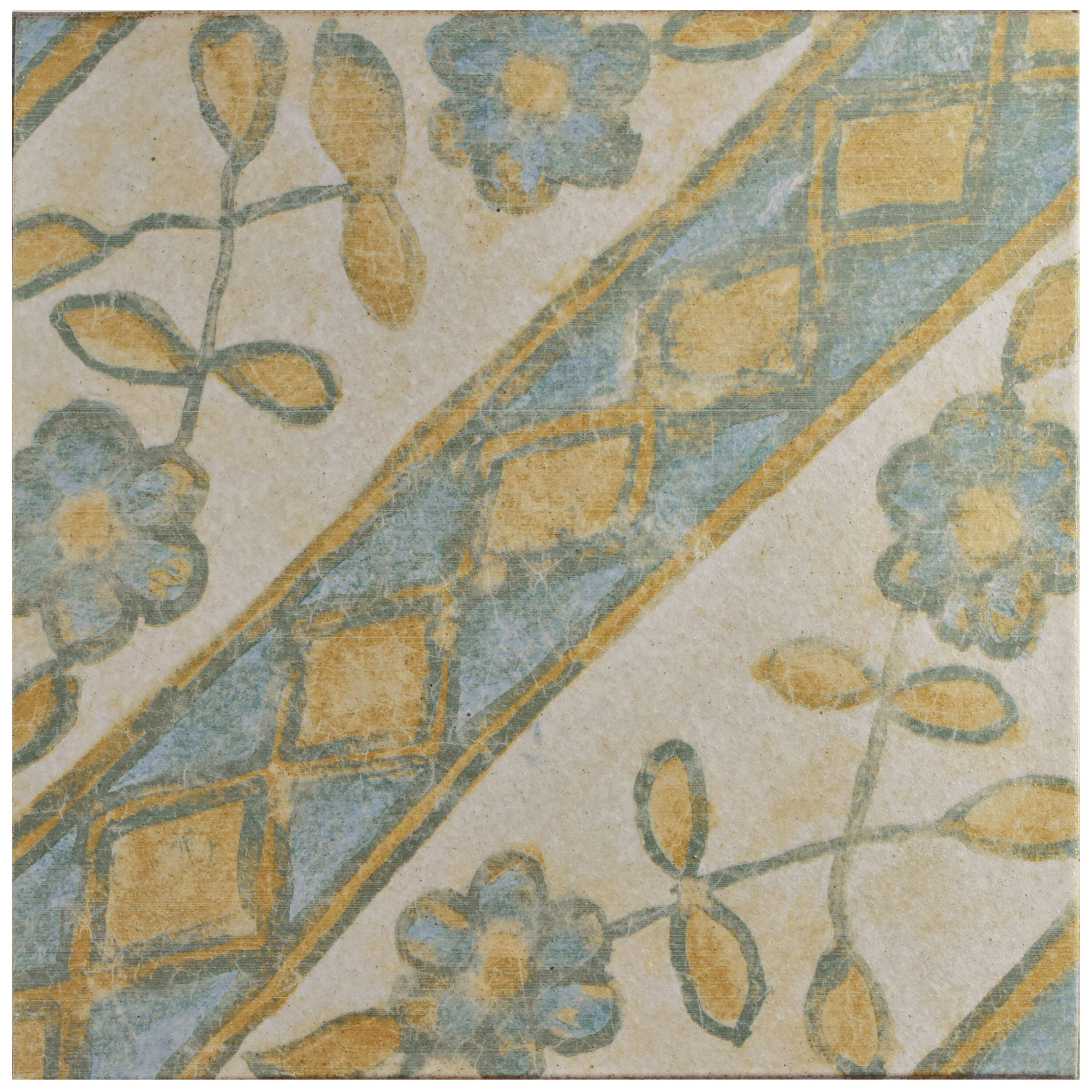 Affinity Tile S1FGAKRTB6 Sample- Klinker Retro Blanco Aubrieta 13-in x 13-in Satin Ceramic Floor and Wall Tile