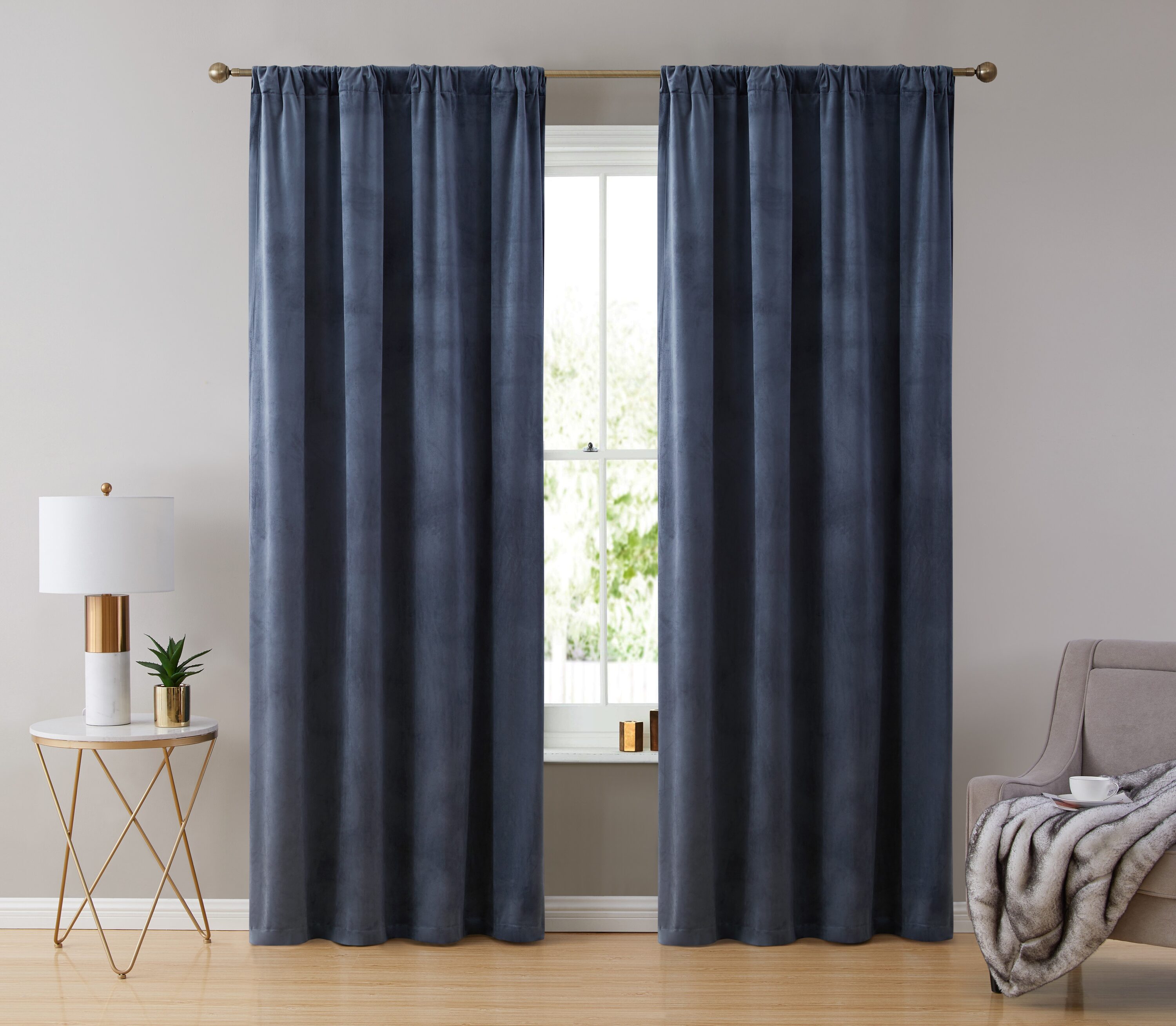 HLC.me LPZ-63NAVY curtains - View #2