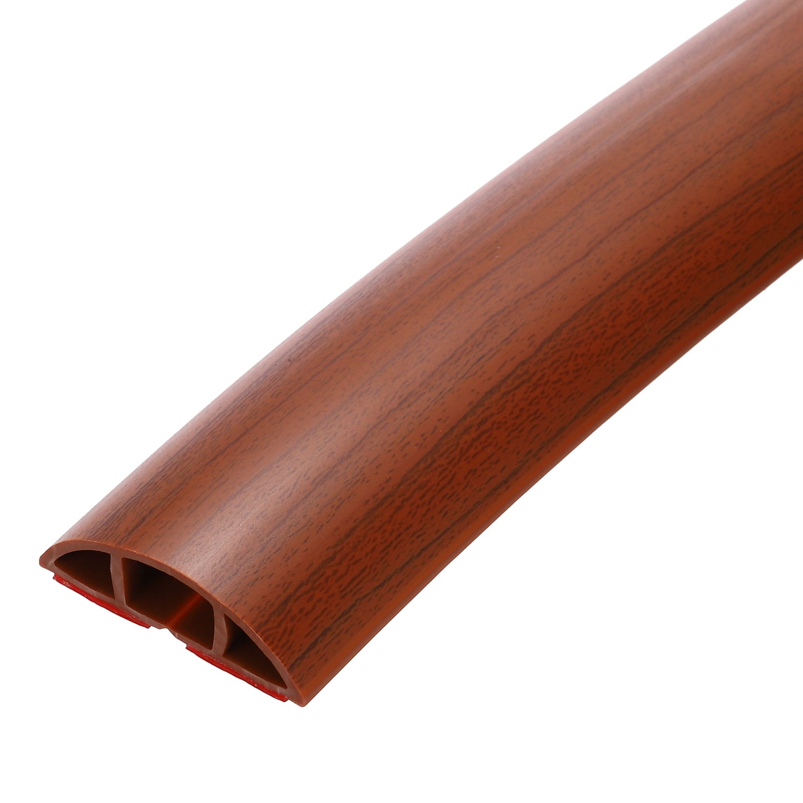 Unique Bargains 10ft Floor Cord Cover Self Adhesive Cord Hider 0.5 Inch W x 0.3 Inch H for Cable Management Cable Protector Walnut Brown Wood #S25122200UX8582