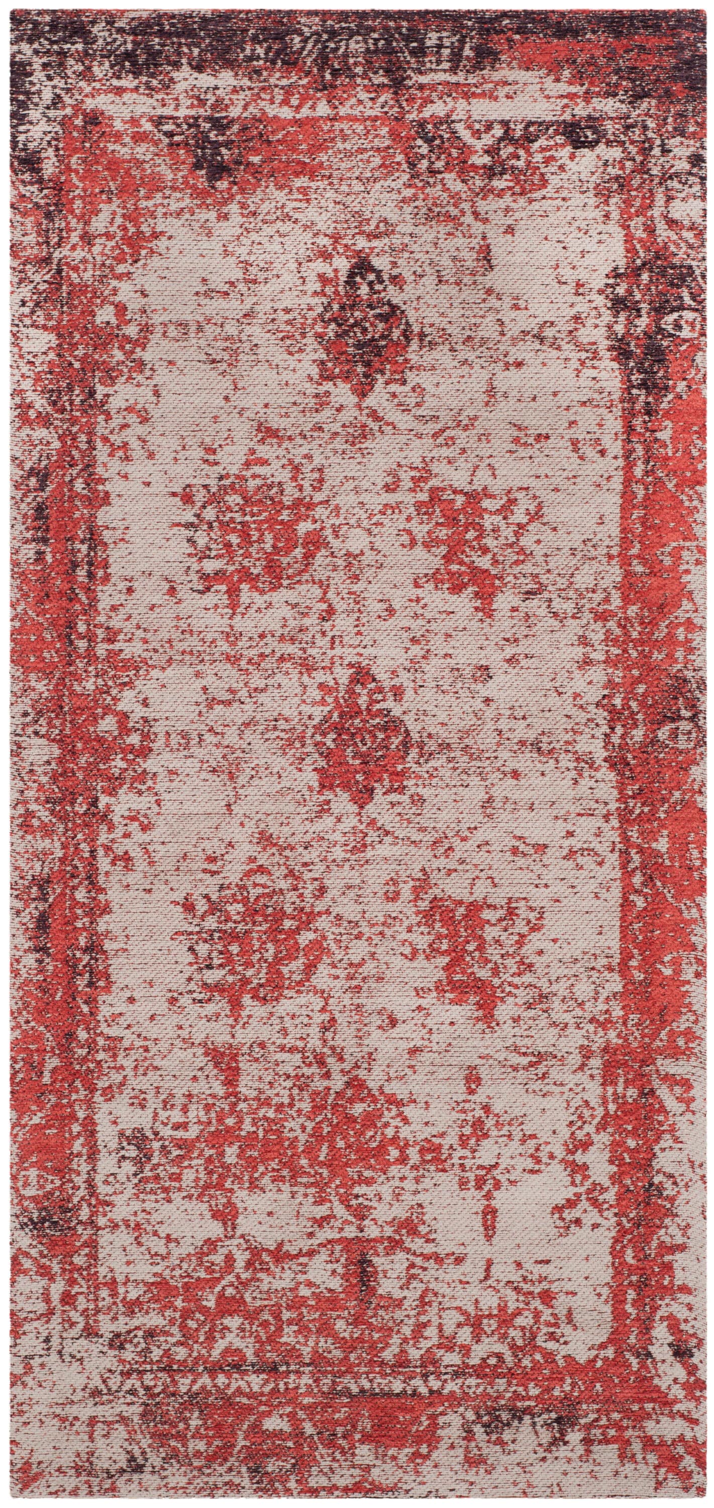 Safavieh CLV125B-25 Classic Vintage Atwood 2 x 5 (ft) Loomed Cotton/Polyester Red Rectangular Indoor Distressed/Overdyed Vintage Throw rug