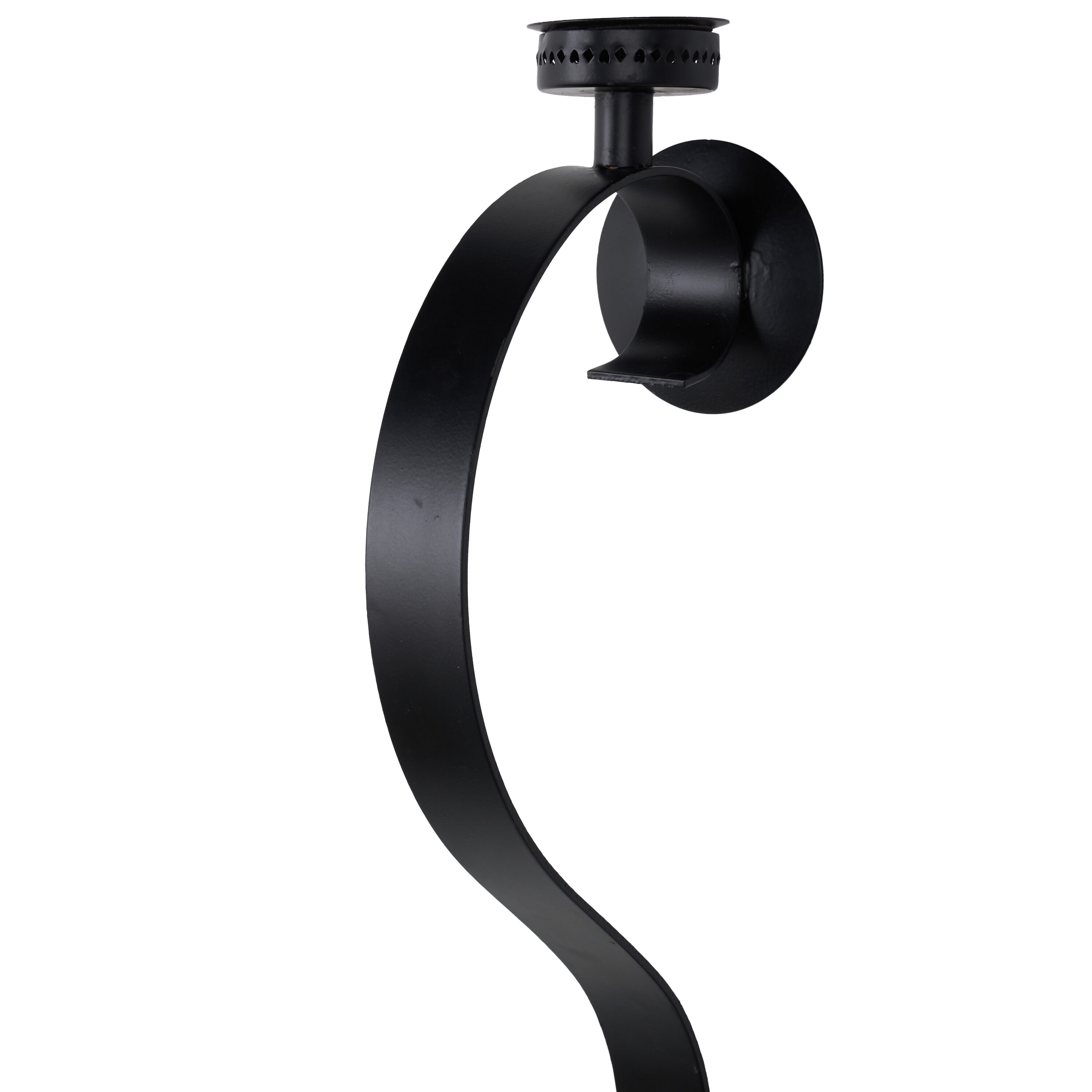 Black Wrought Iron Abstract Hurricane Wall Sconce